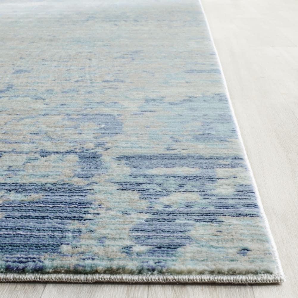 Mystique MYS971 Power Loomed Area Rug - Light Blue/Multi - 6'7"x6'7" - Safavieh.