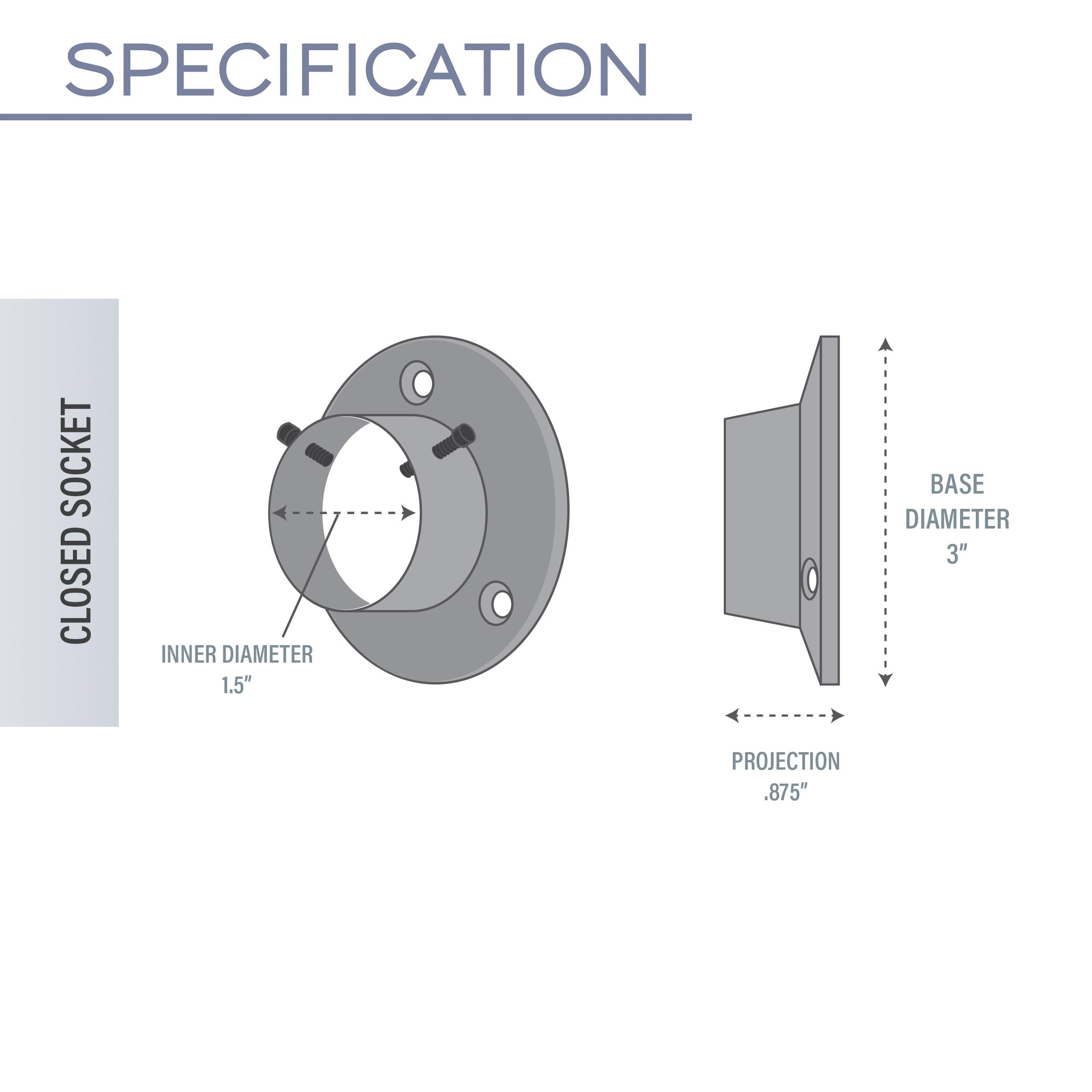 Satin Nickel Adjustable Steel Curtain Pole with Sockets