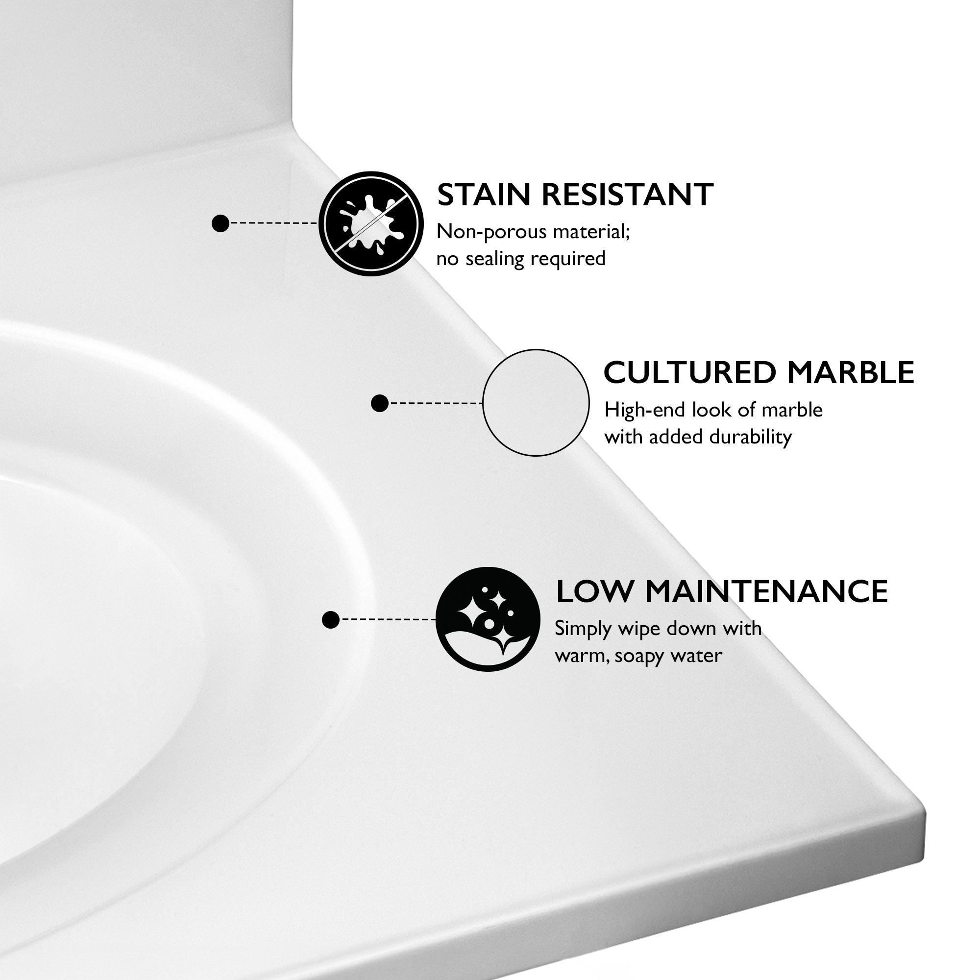 Cultured Marble Vanity Top with Backsplash