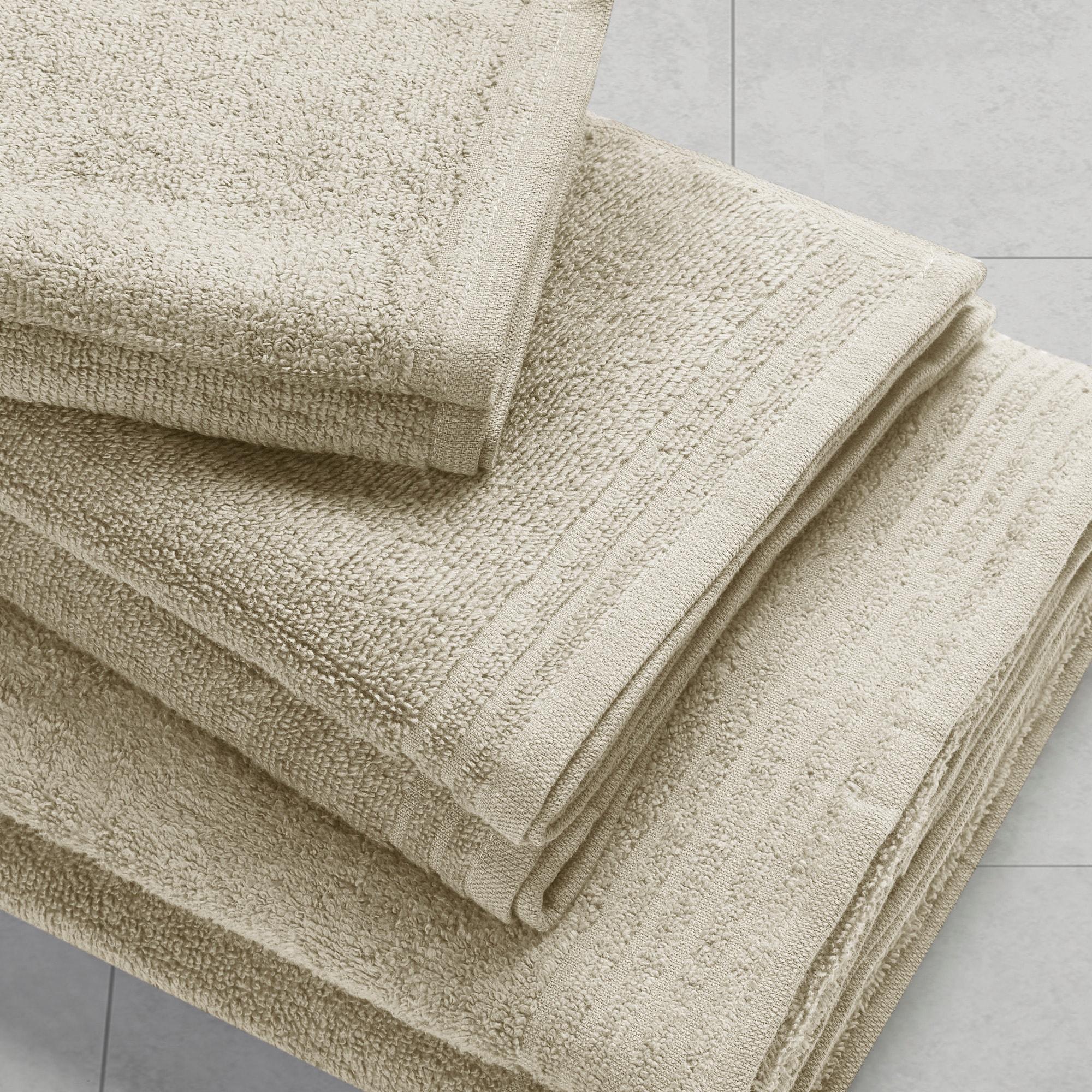 12pc Cotton Quick Dry Bath Towel Set Beige - 510 Design: Extra Lightweight, OEKO-TEX Certified