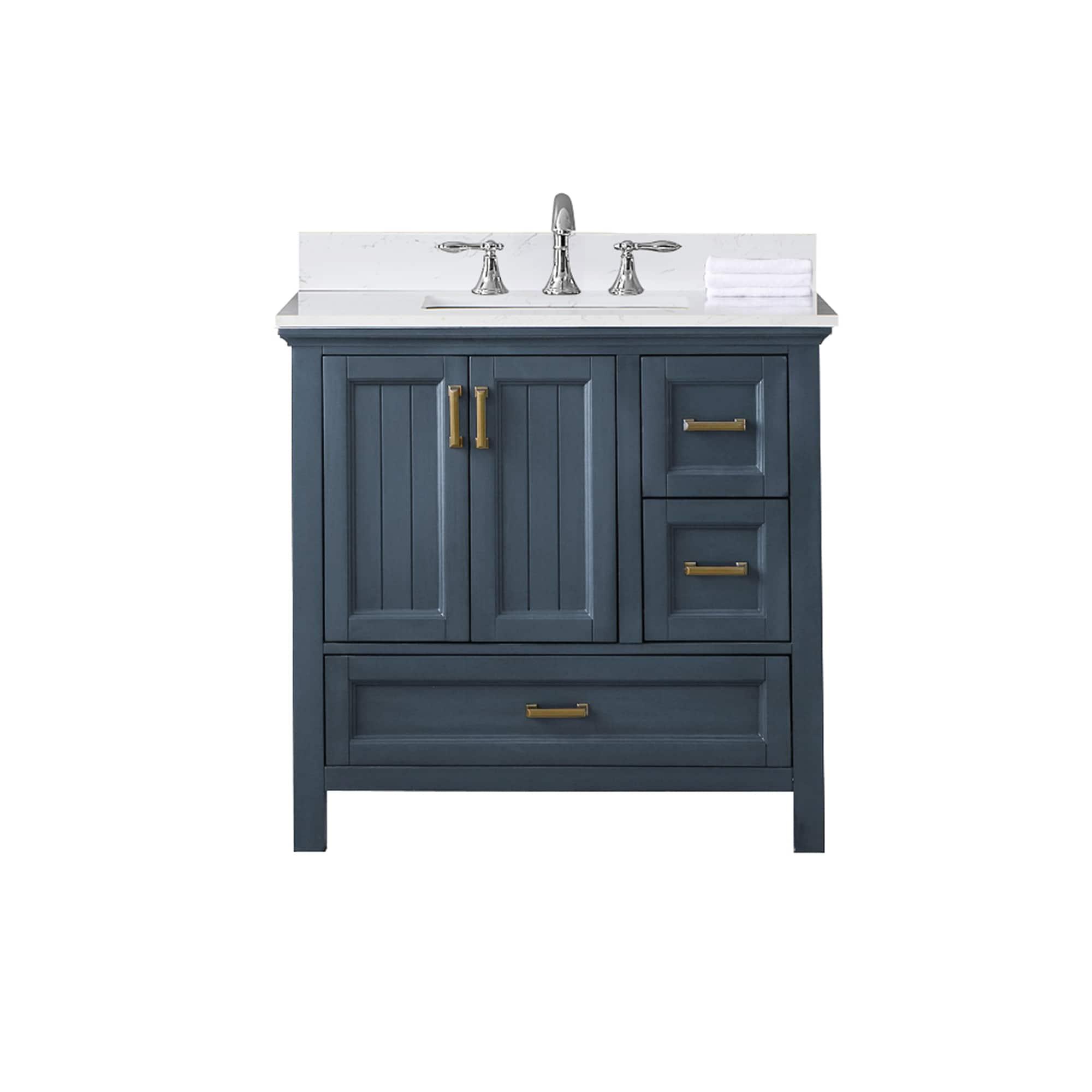 Isla 30" Marble Countertop Single Vanity w/o Mirror - Classic Blue