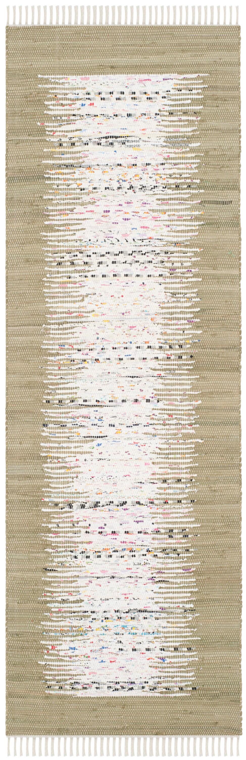 Montauk MTK711 Hand Woven Indoor Runner Rug - Ivory/Olive - 2'3"x7' - Safavieh.