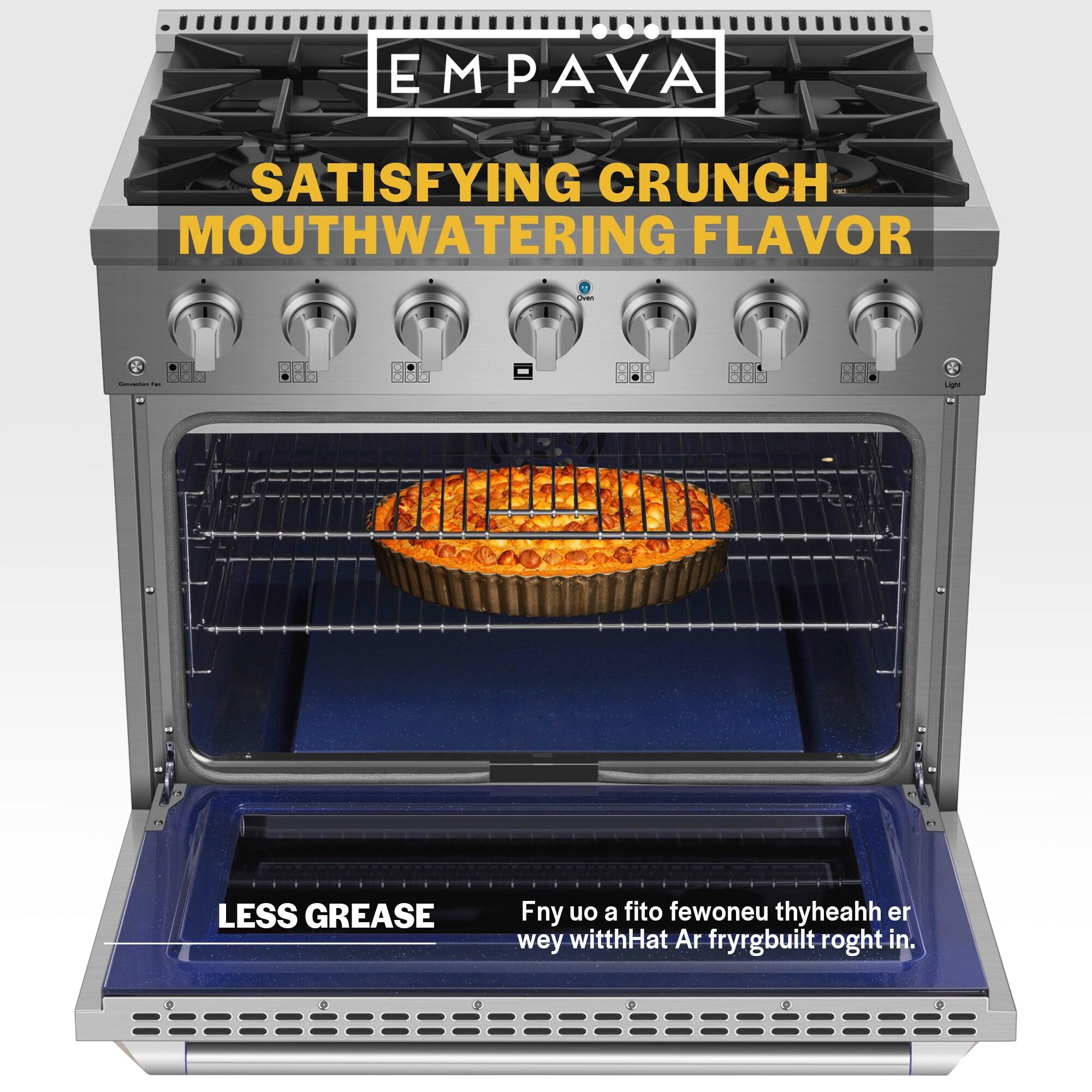 Empava 36" 5.2 Cubic Feet Smart Retro Natural Gas Slide-In Range with 6 Burners