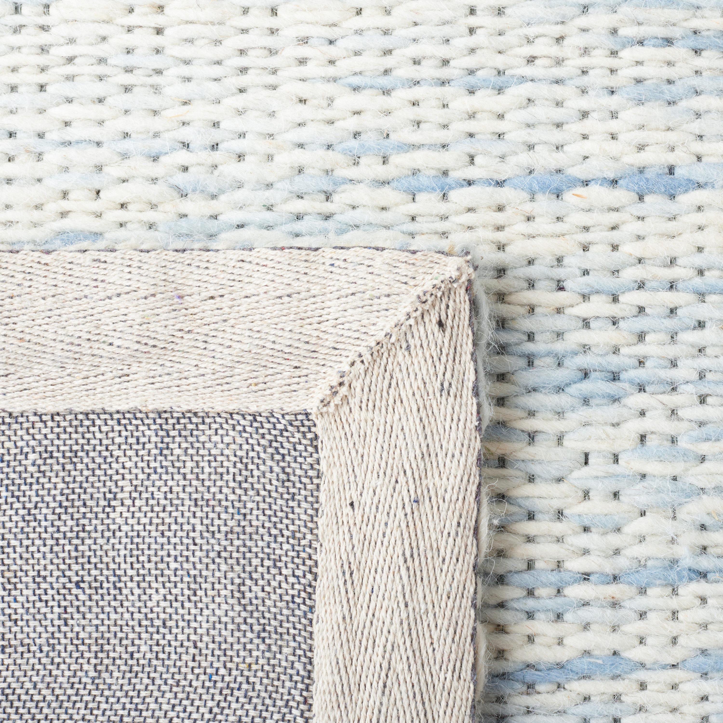 Marbella MRB311 Hand Woven Indoor Area Rug - Blue/Ivory - 6'x6' - Safavieh