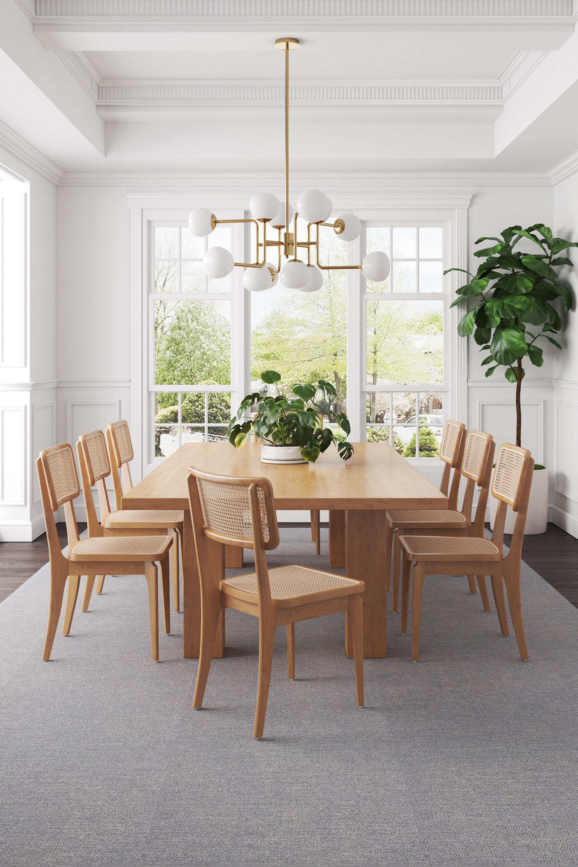 Manhattan Comfort Set of 2 Giverny Dining Chairs Natural - Manhattan Comfort: Ash Wood Frame, Matte Finish, No Assembly Required