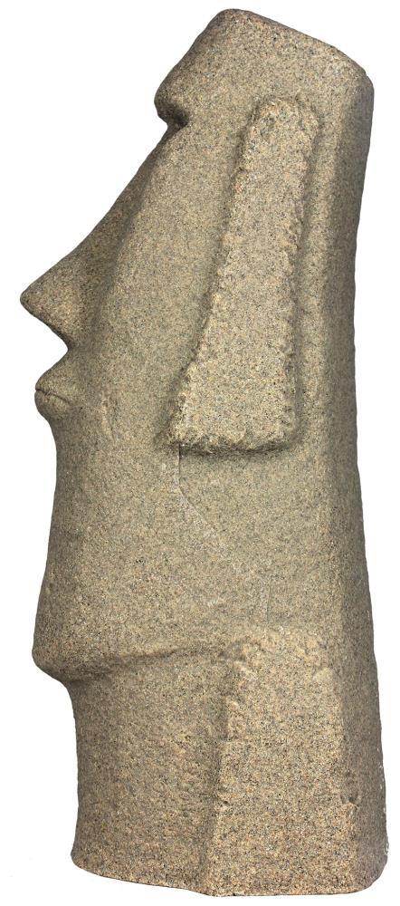 28" Textured Sandstone Resin Easter Island Head Garden Statue