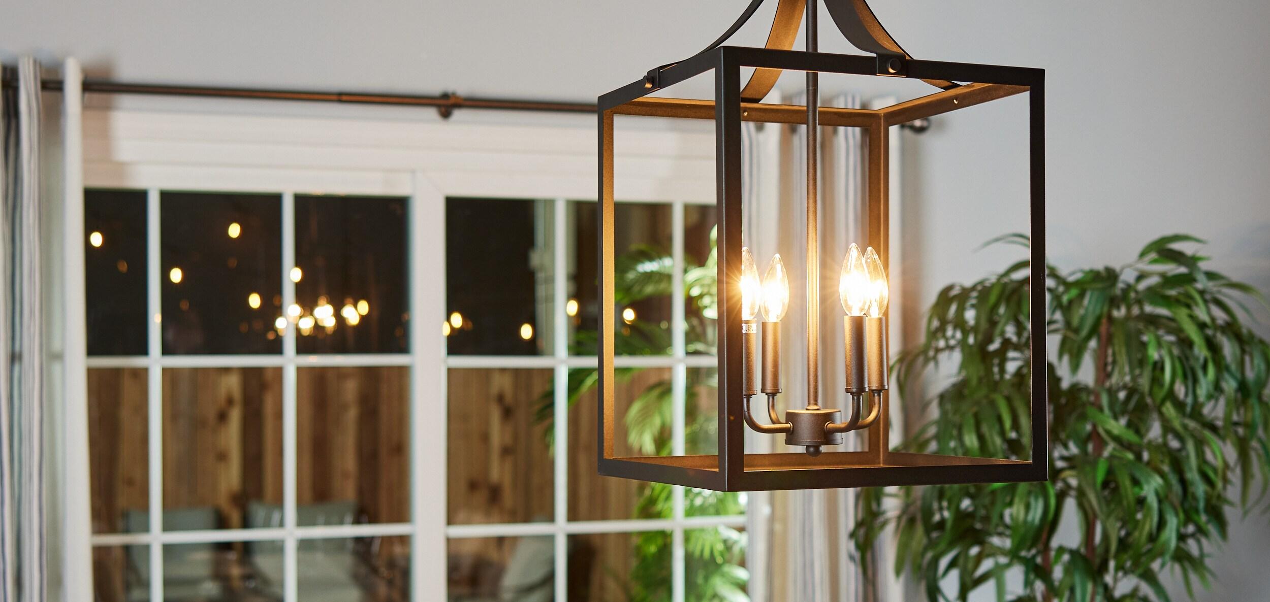 Labette 4-Light Black Hall-Foyer Hanging Pendant