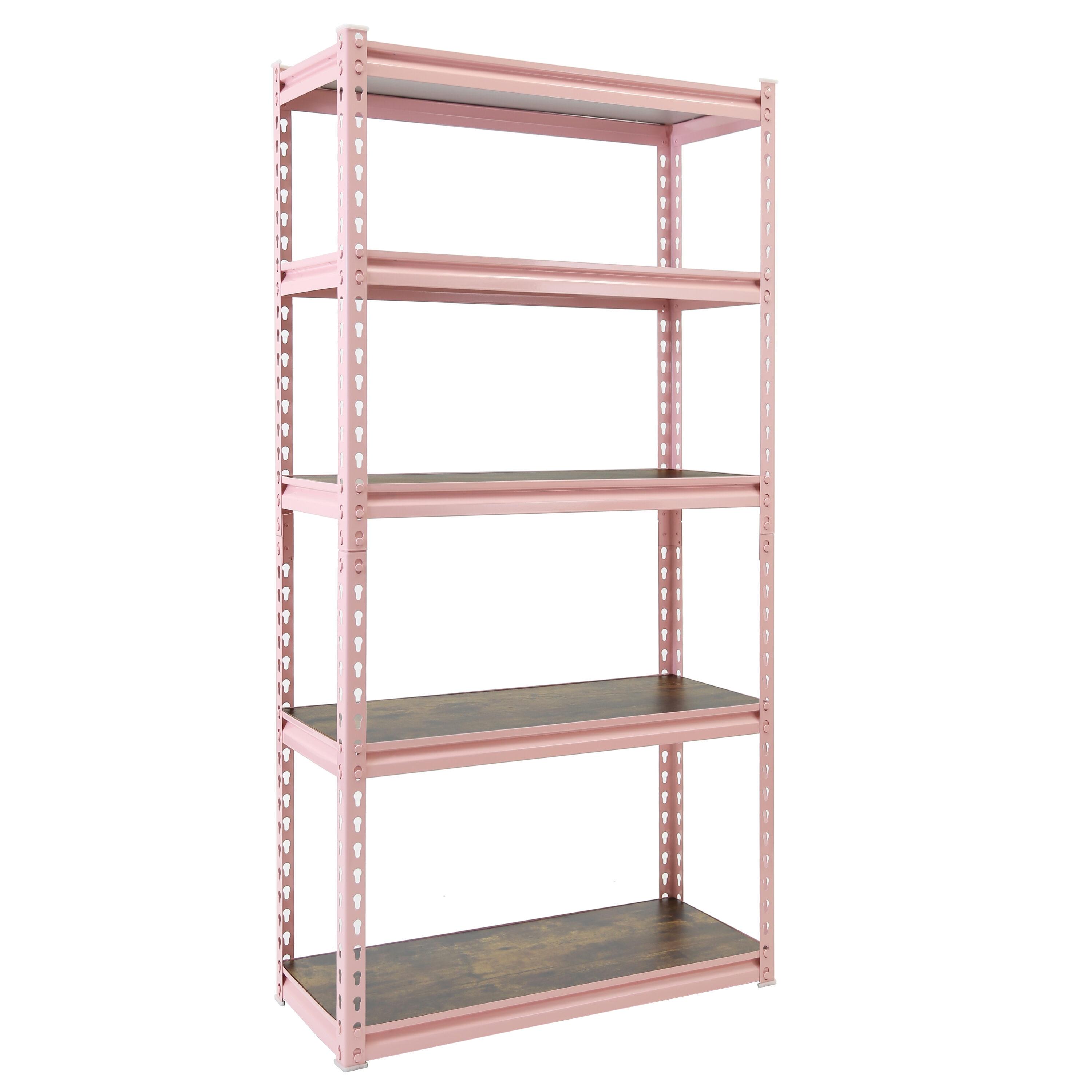 King's Rack Pink 5-Tier Boltless Tier Height Adjustable Steel Frame Garage Storage  Shelving Units (36" W x 18" D x 72")