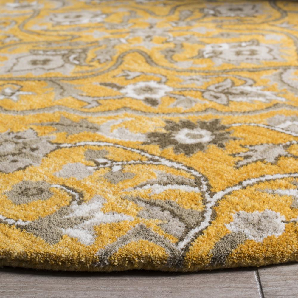 Bella BEL673 Hand Tufted Area Rug - Gold/Taupe - 5' round - Safavieh.