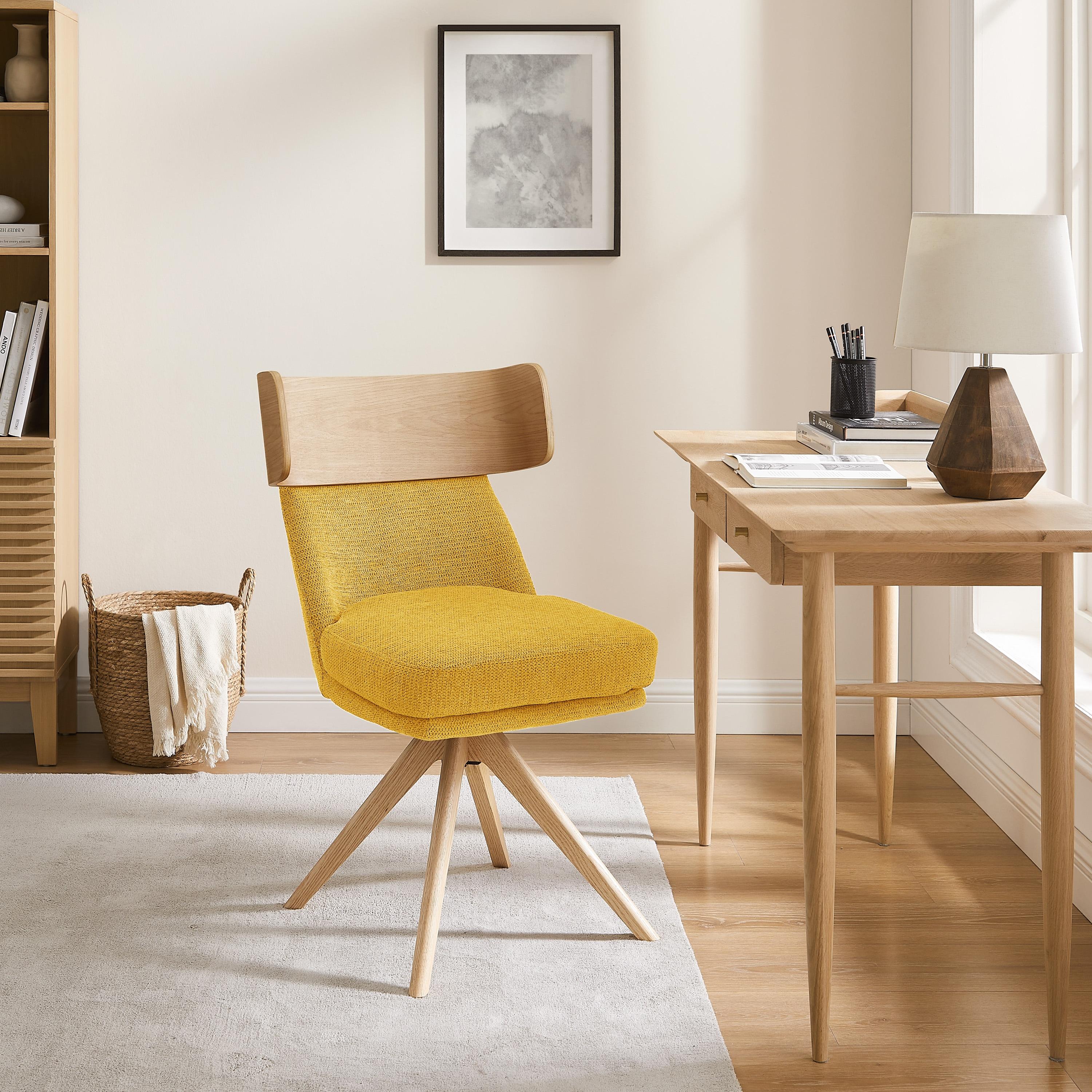 Art Leon Modern Yellow Swivel Accent Chair