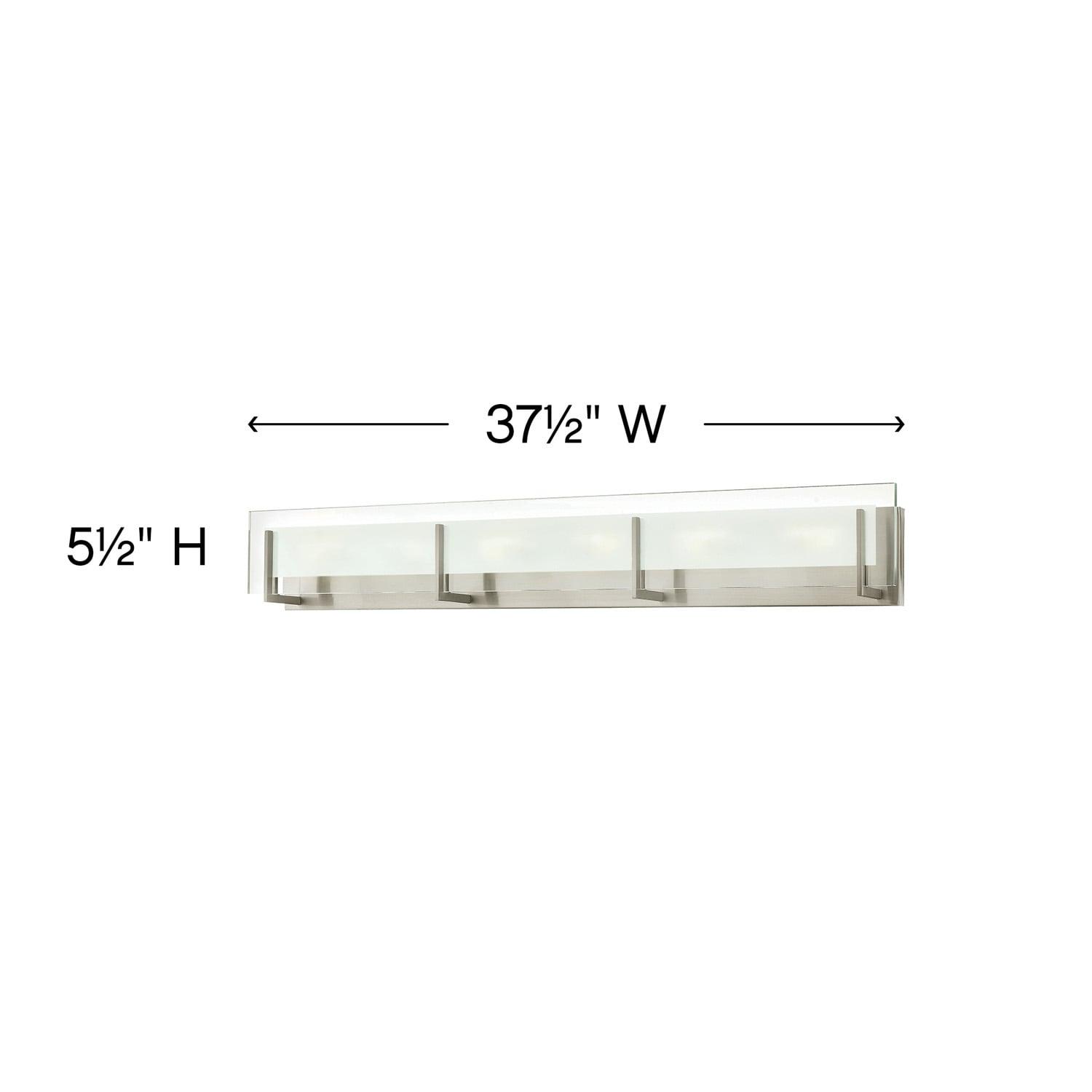 Latitude Sleek 6-Light Brushed Nickel Outdoor Bath Bar with Clear Etched Glass