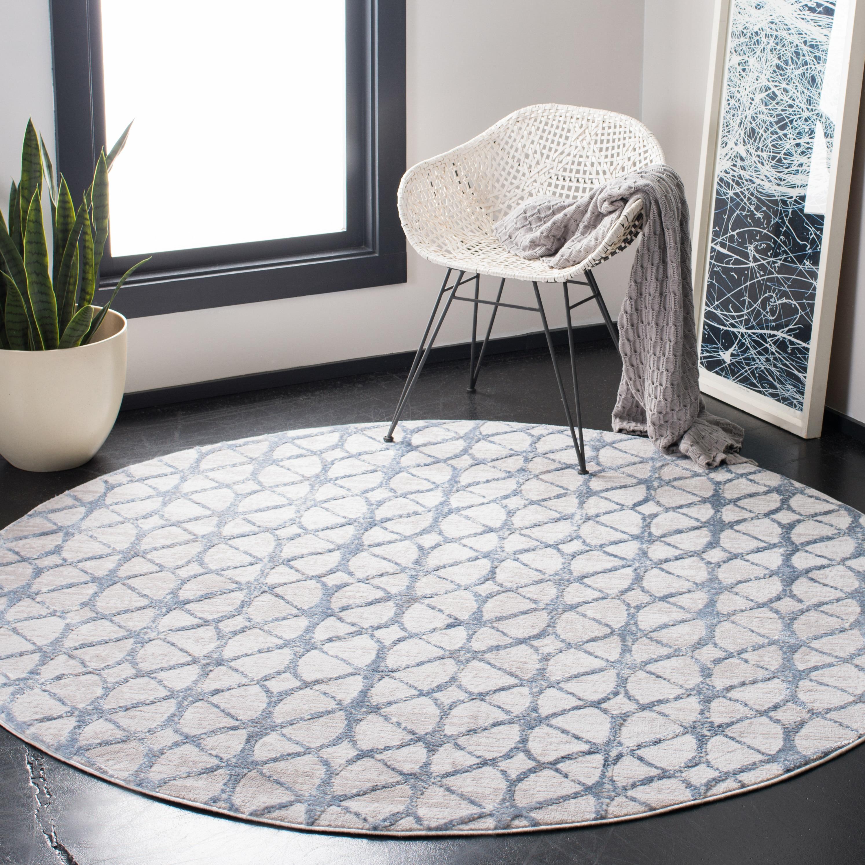 Amelia ALA792 Power Loomed Area Rug - Grey/Blue - 9' round - Safavieh.
