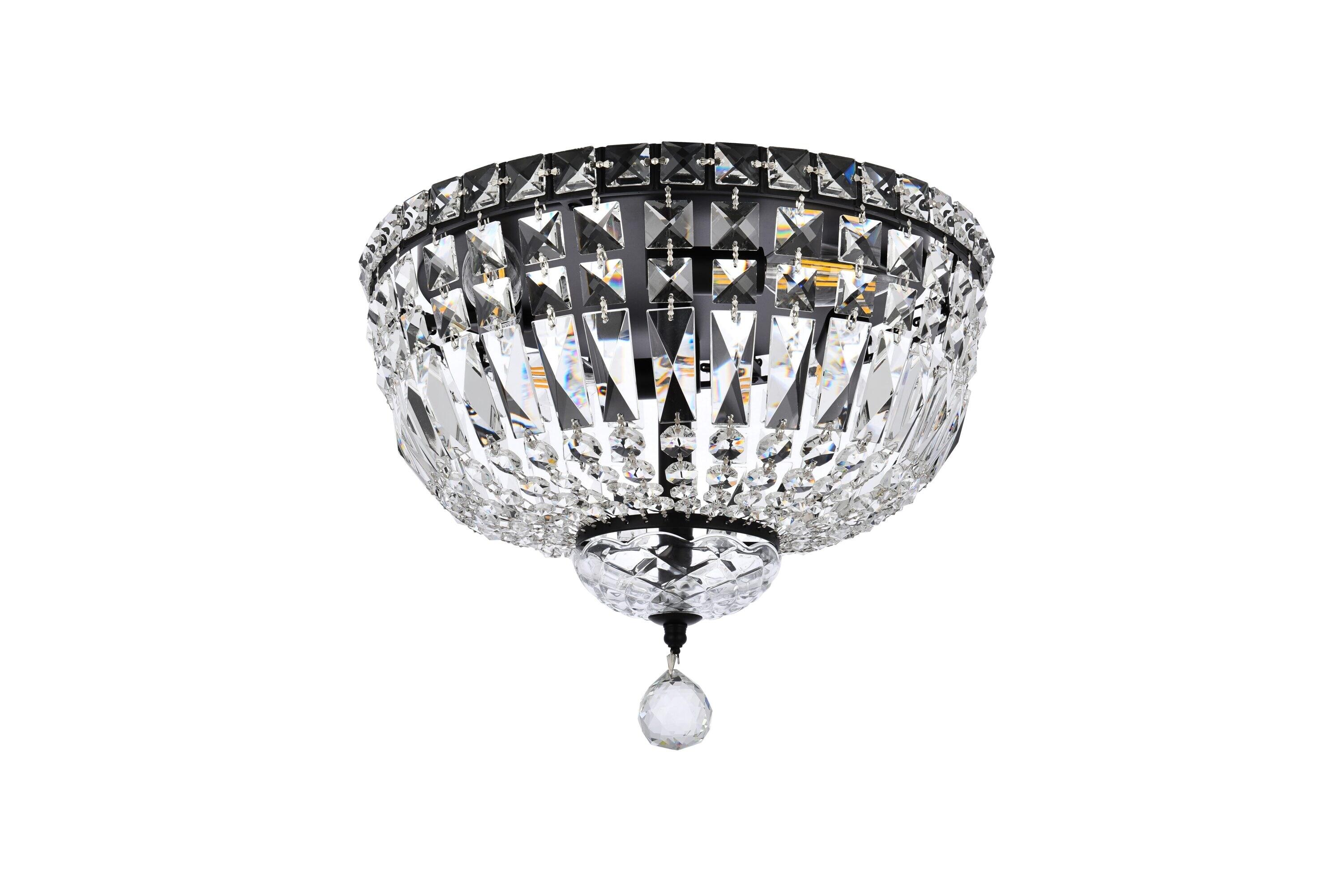 Elegant Lighting Tranquil 14 inch black flush mount