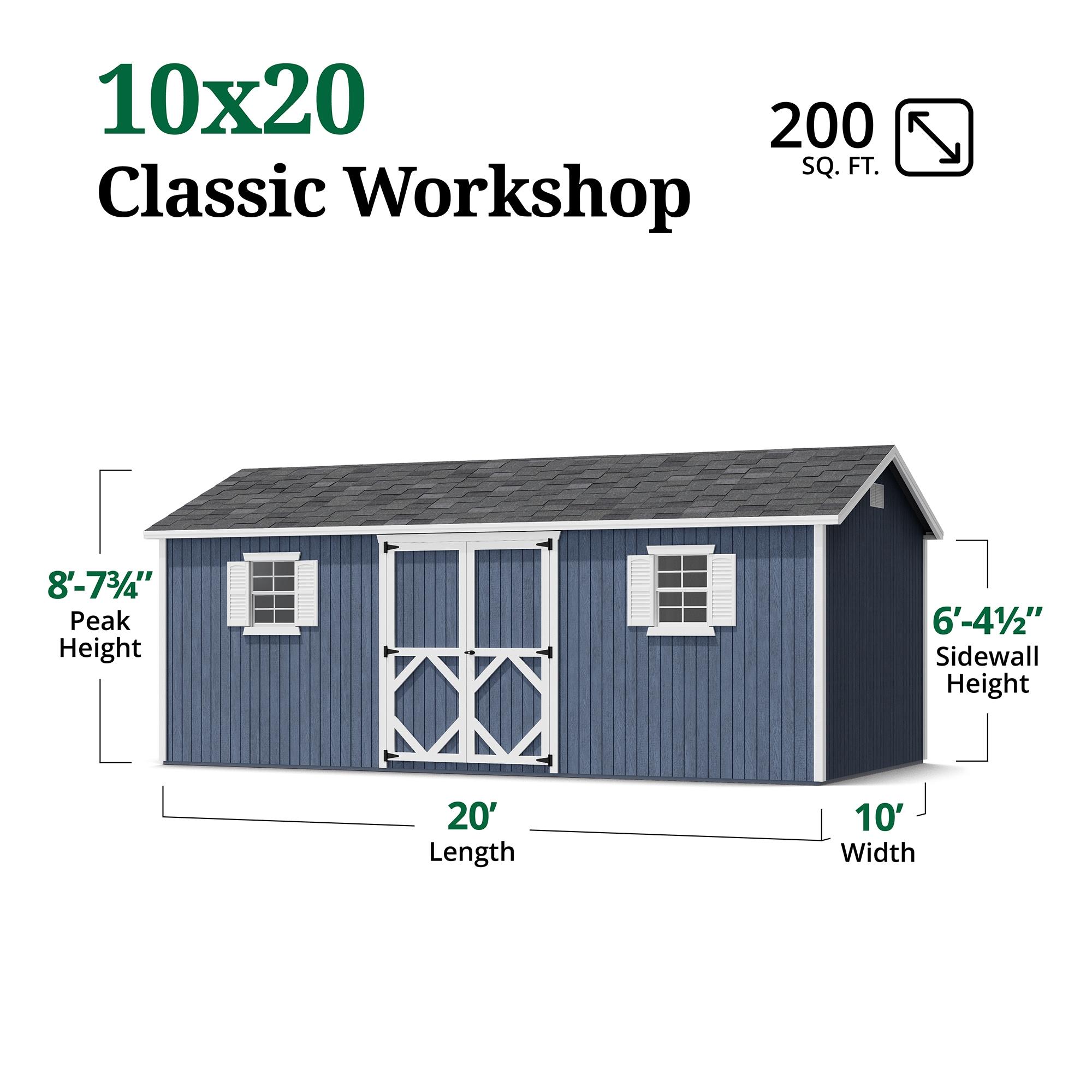 Little Cottage Co. Classic Workshop Outdoor Wood Storage Shed