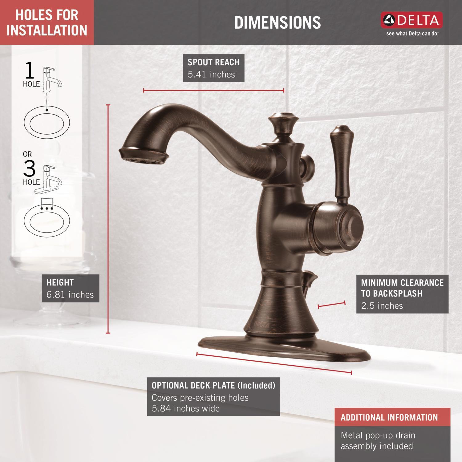 Cassidy™ Single Hole Bathroom Faucet with Drain Assembly