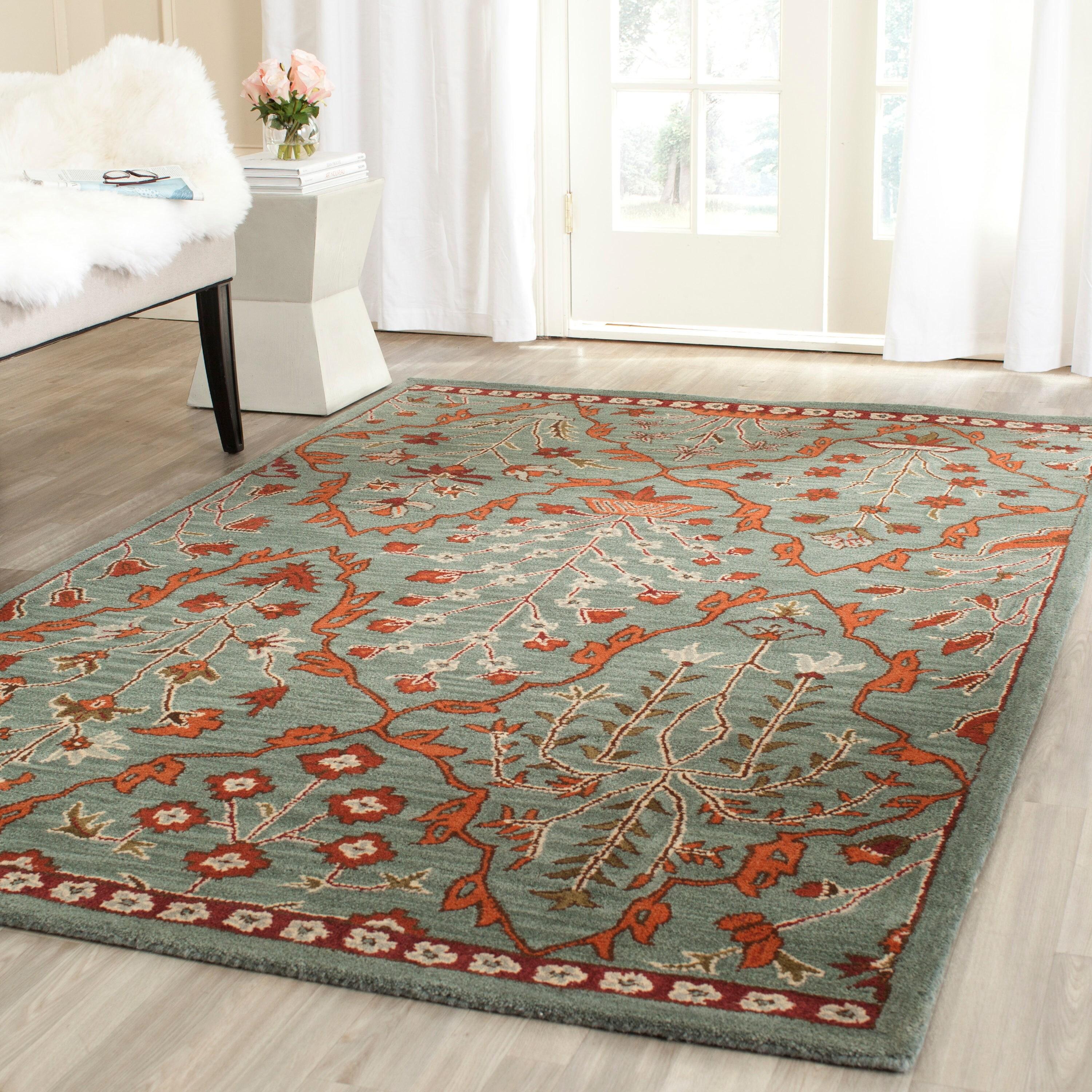Wyndham WYD206 Power Loomed Area Rug - Blue/Rust - 8'9"x12' - Safavieh.