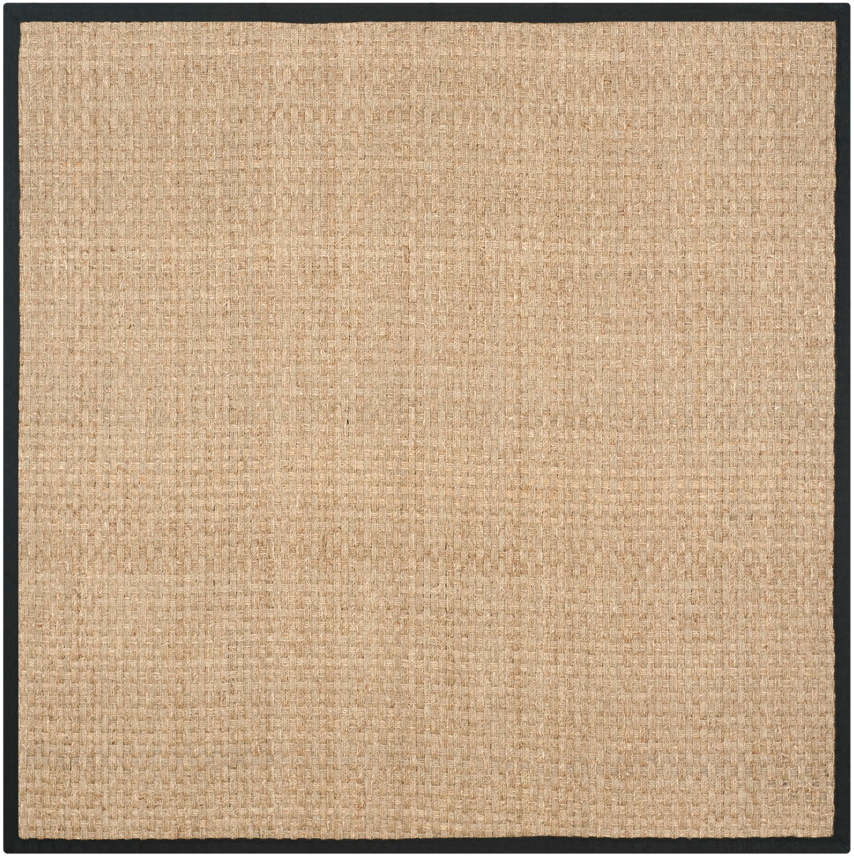 Natural Fiber NF114 Power Loomed Indoor Area Rug - Natural/Black - 8'x8' - Safavieh.