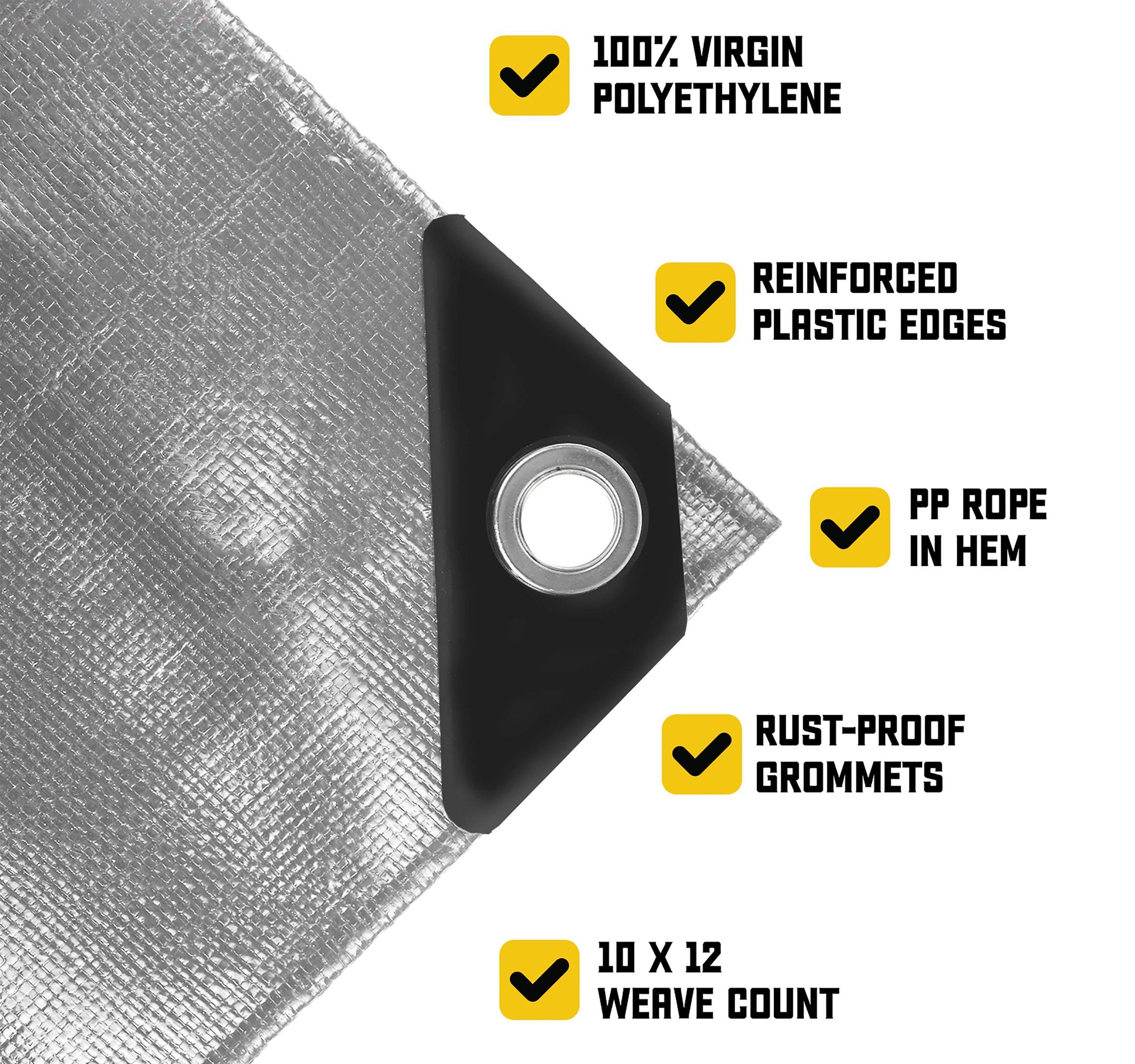 Core Tarps 18 ft. x 24 ft. 5 Mil Heavy Duty Polyethylene Tarp, Waterproof, UV Resistant