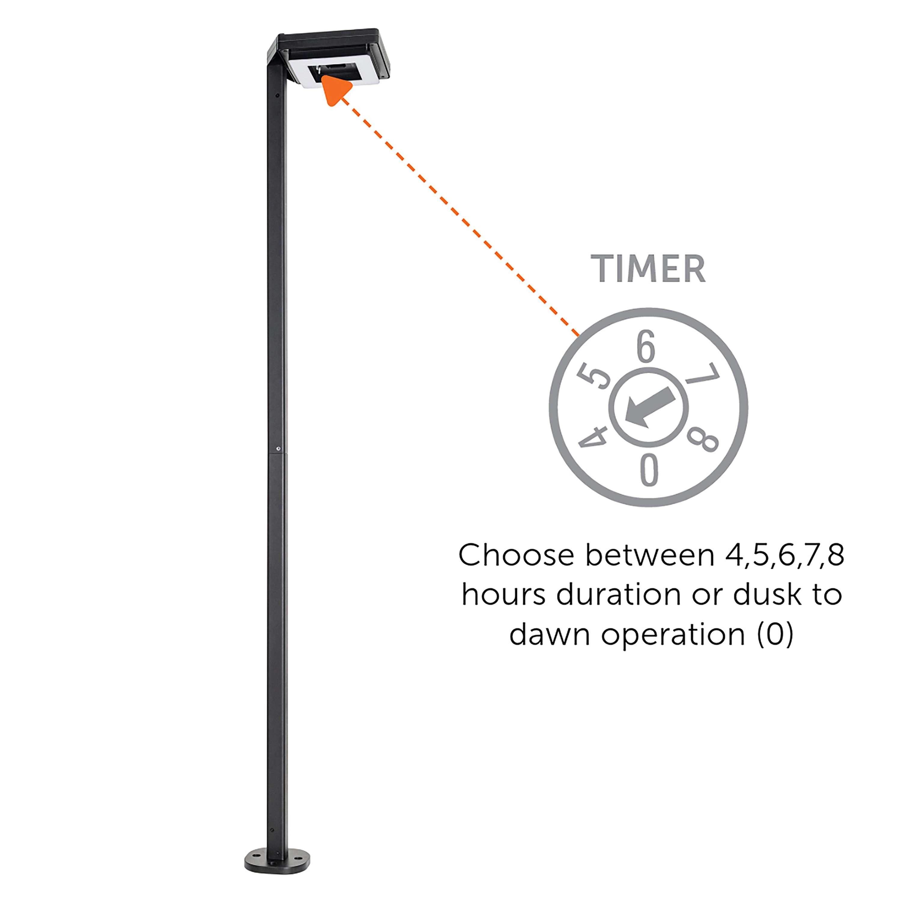 Contemporary 99 in. 1-Light Square Black Modern Aluminum Waterproof Solar Lamp Post Light with 3-Colors Integrated LED