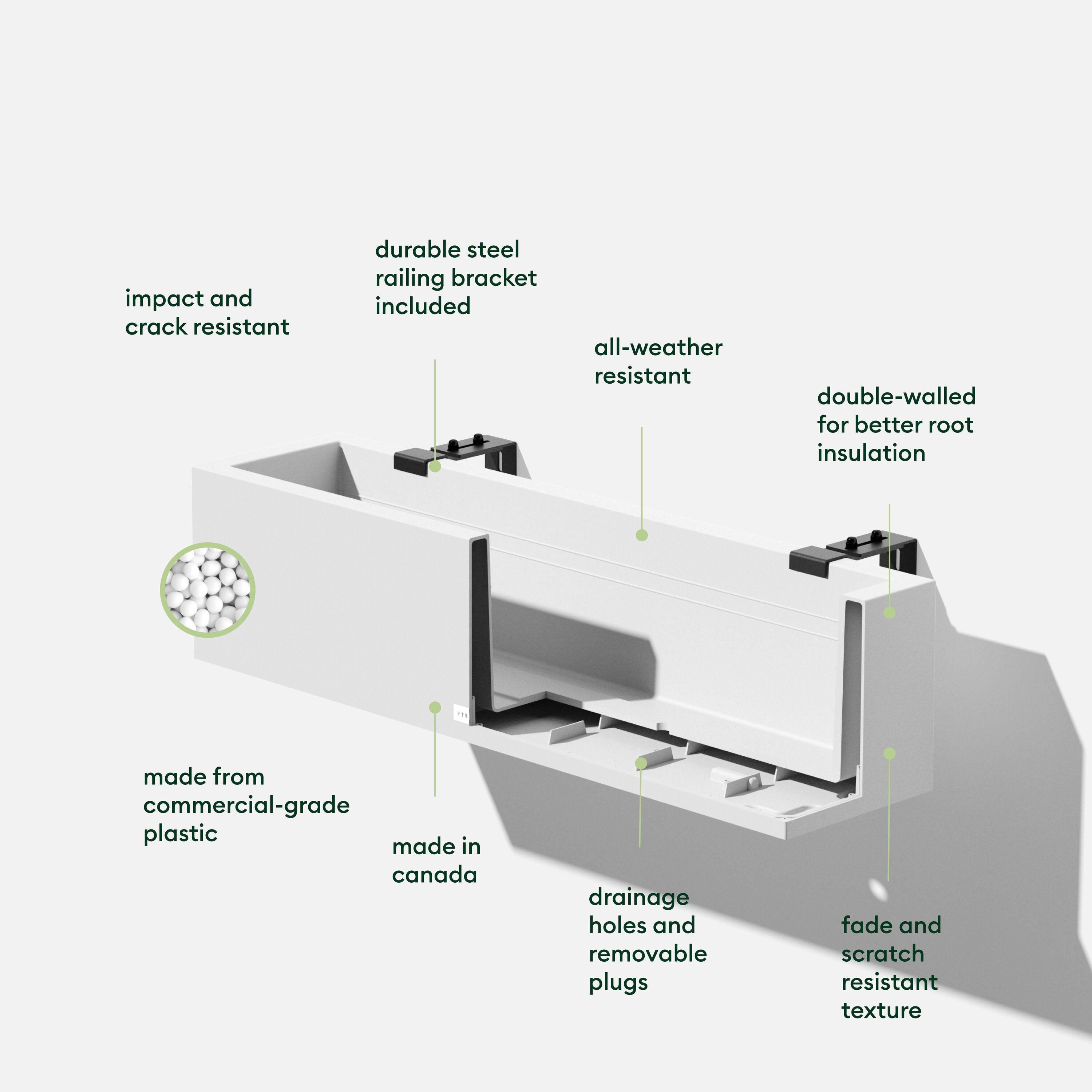 Block Series Railing Window Box Planter