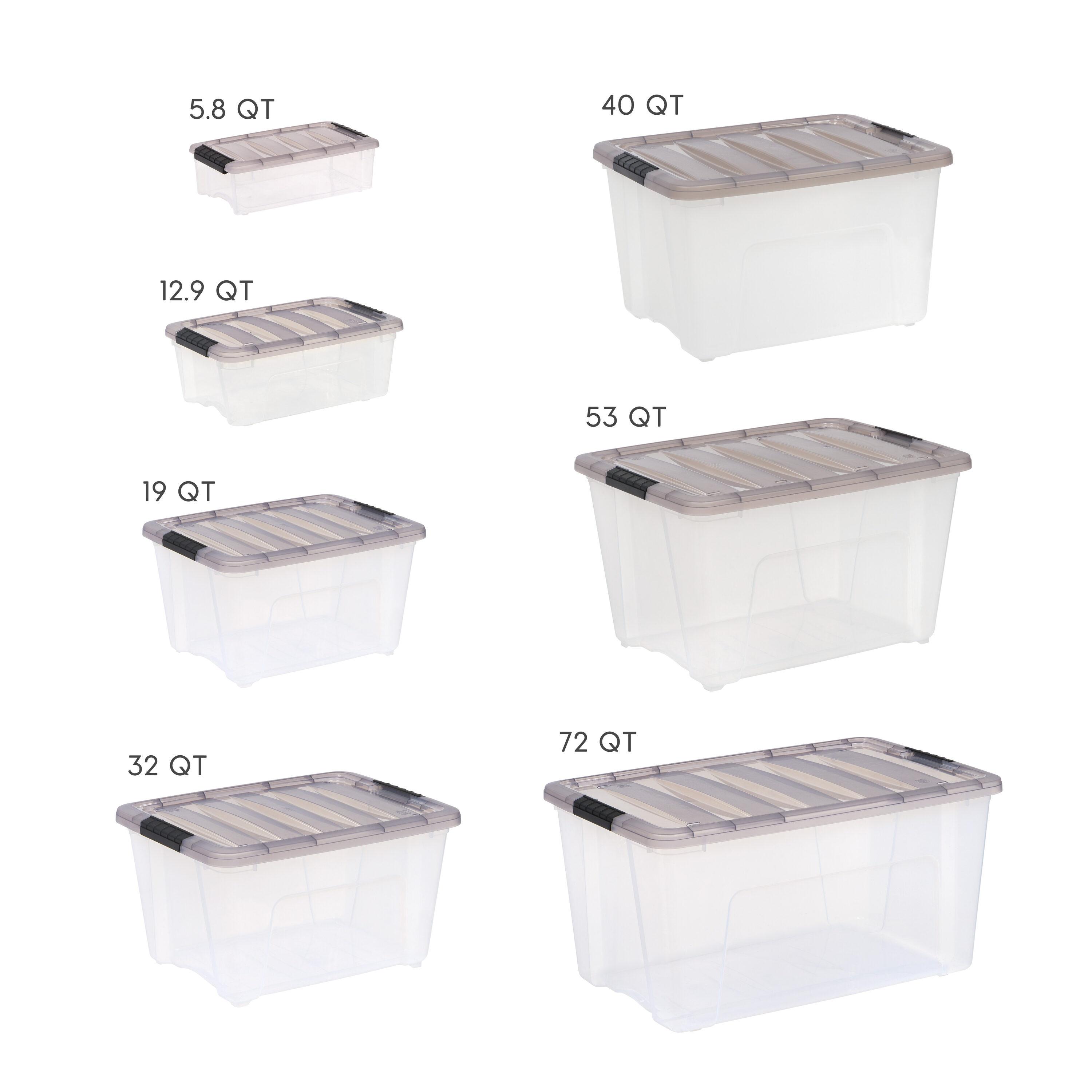 72 Qt./18 Gal. Plastic Storage Boxes with Latching Lids in Clear (Set of 3)