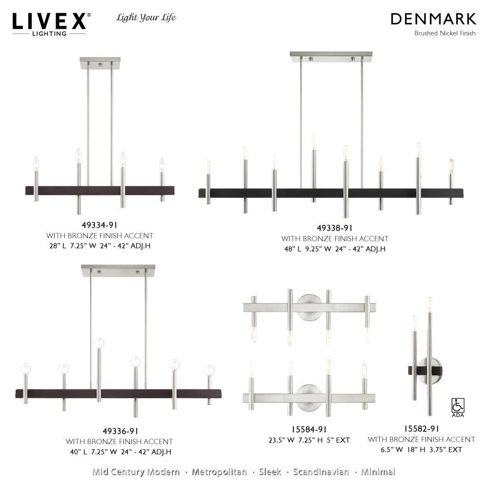 Elegance Crystal Rod 4-Light Chandelier in White and Antique Brass