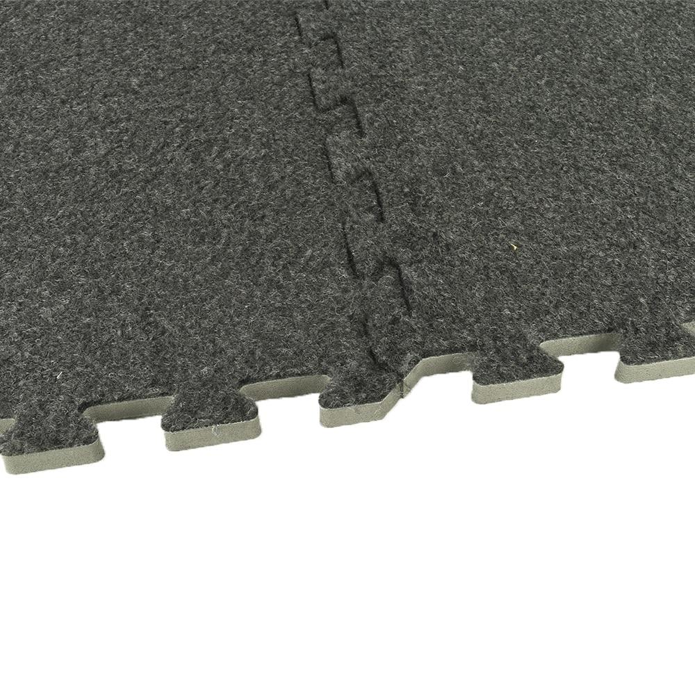 Charcoal 24" x 24" Interlocking Carpet Tiles with Foam Padding