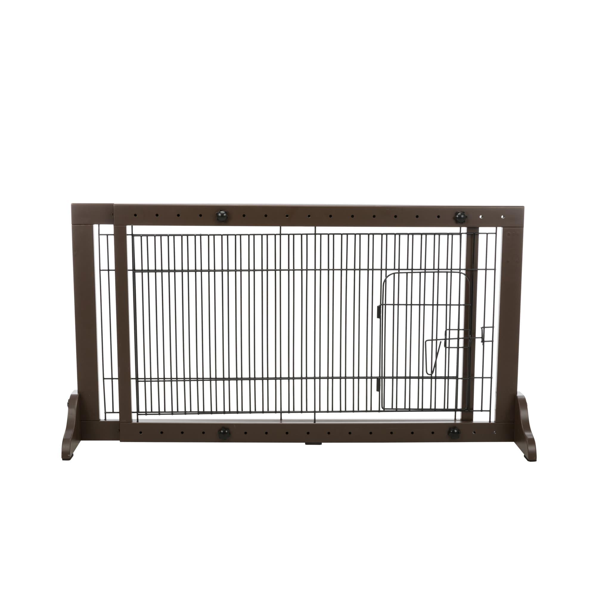 TRIXIE TRIXIE Freestanding Pet Gate with Pet Door, Adjustable Width, 22.5 in Height