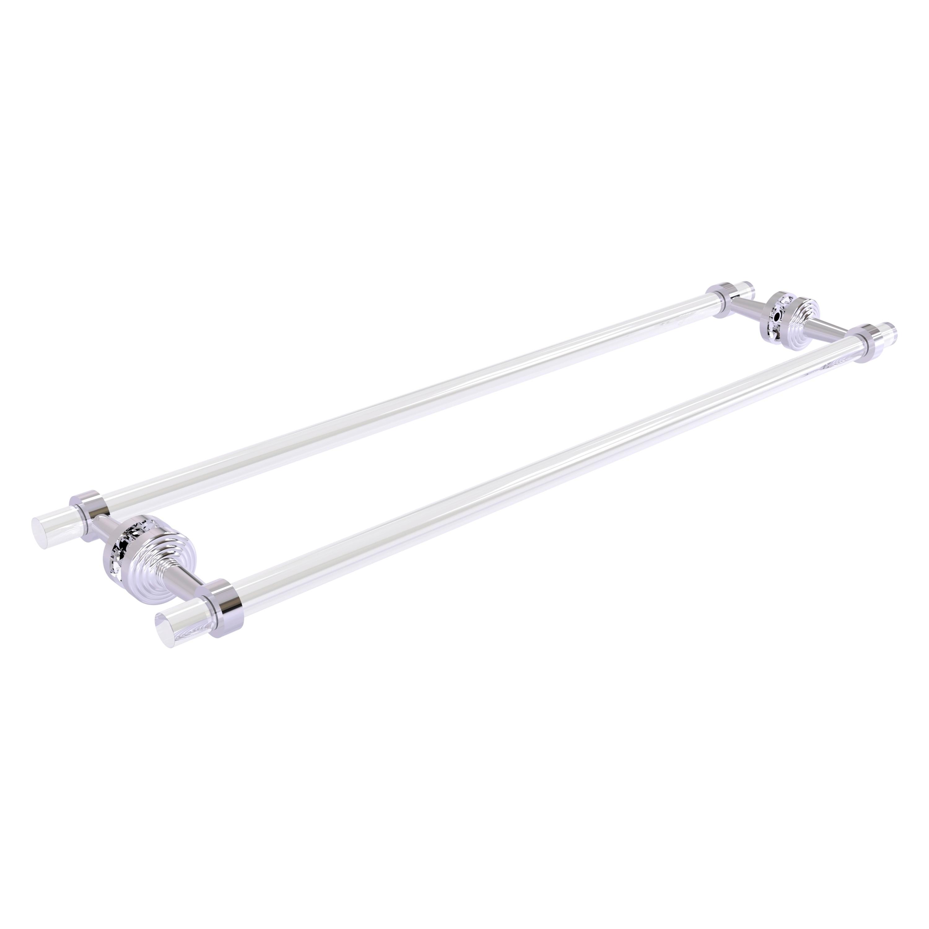 Pacific Beach 34'' Clear Acrylic and Chrome Wall Mounted Towel Holder Set