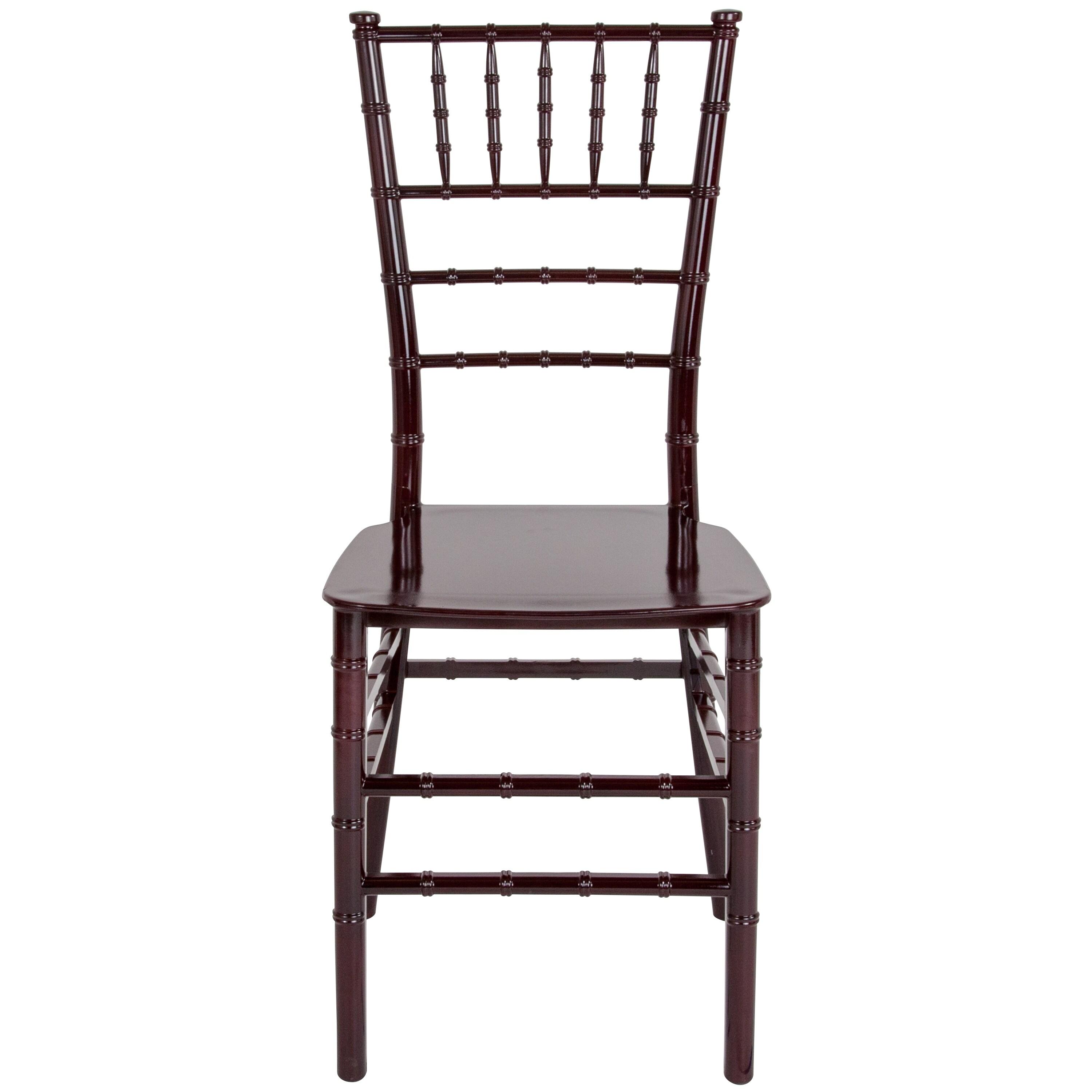 Flash Furniture 2 Pk. HERCULES Series Mahogany Resin Stacking Chiavari Chair