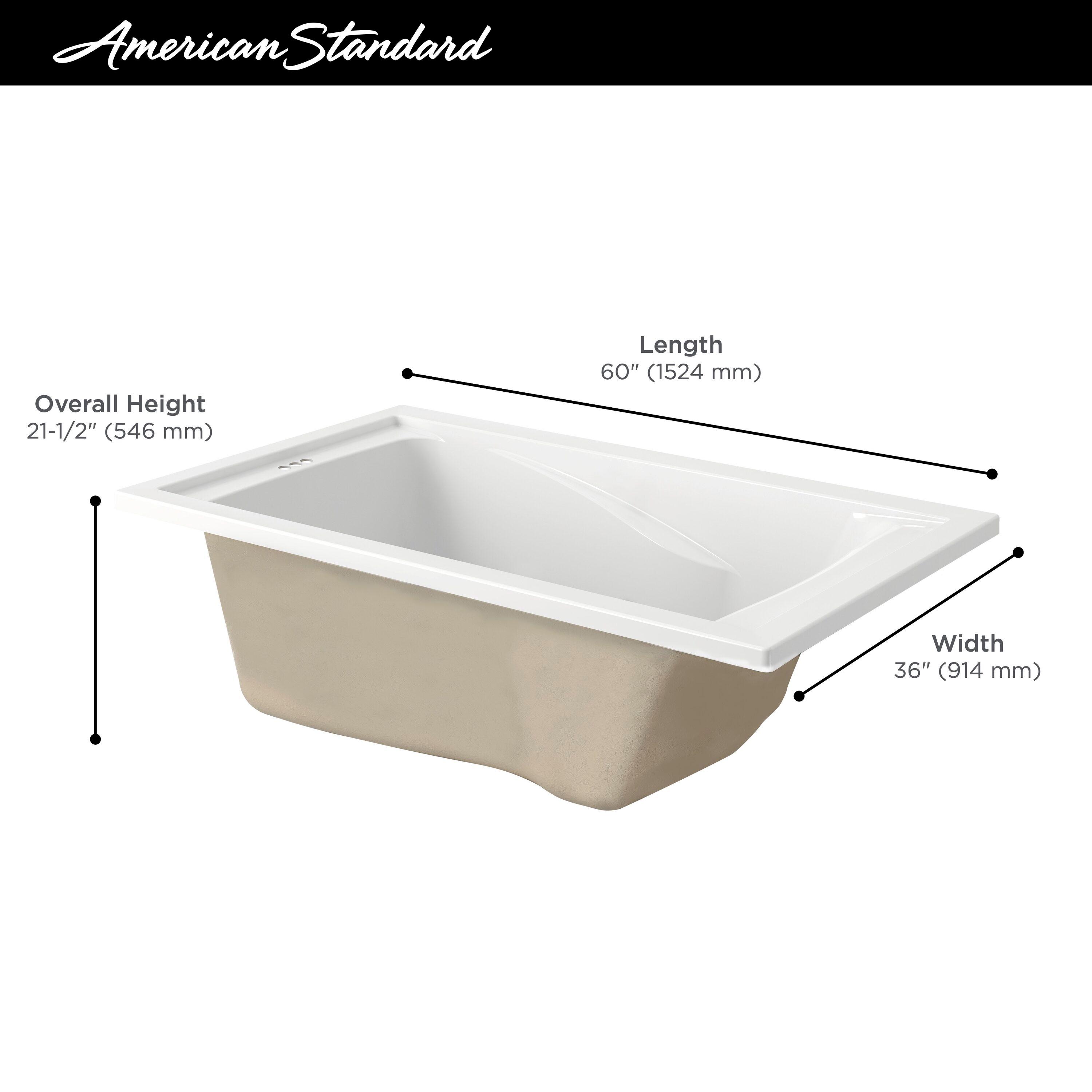 Evolution 60'' x 36'' Drop-In Soaking Acrylic Bathtub