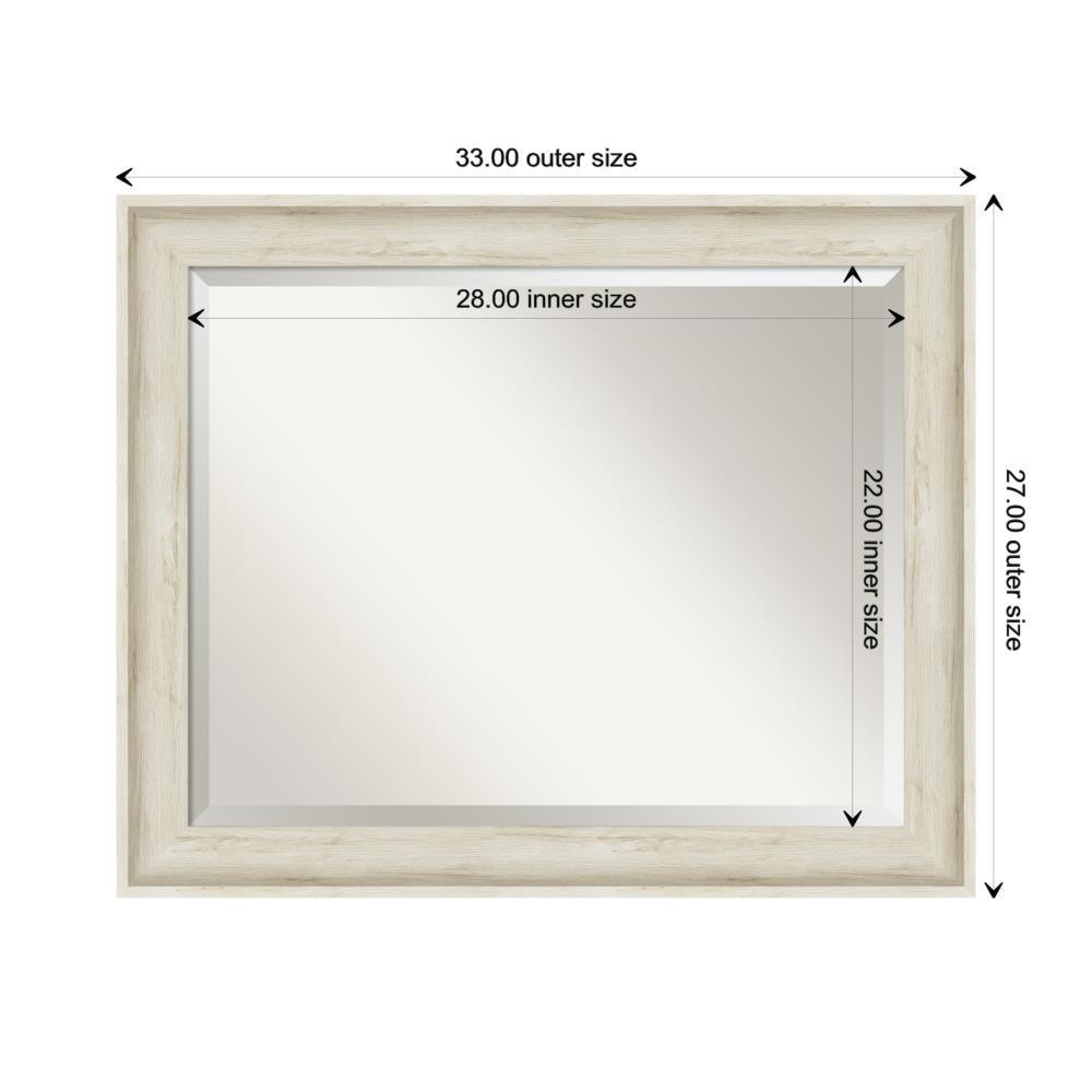 33" x 27" Regal Framed Bathroom Vanity Wall Mirror Birch Cream - Amanti Art: Beveled, Polystyrene Frame, Wall Mount