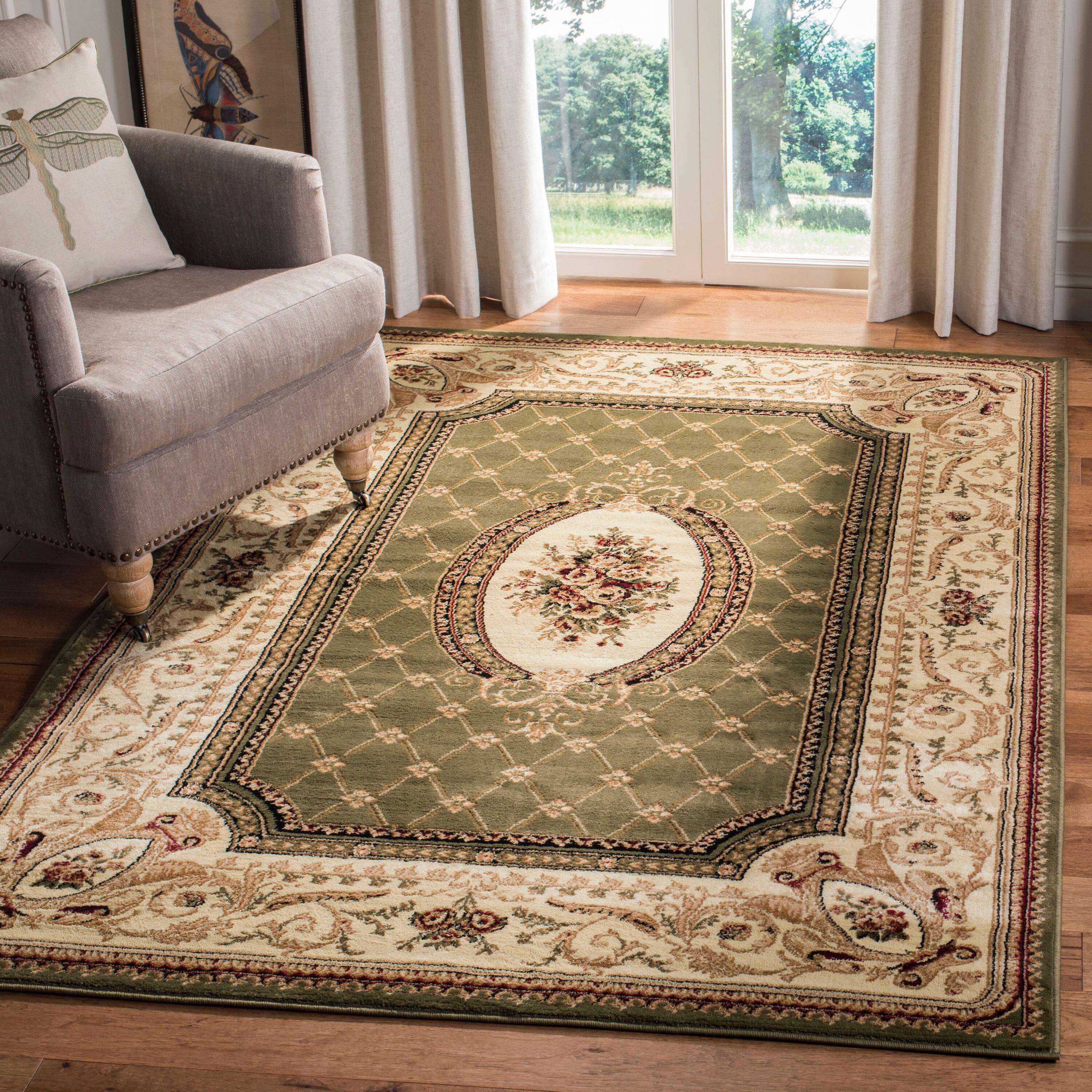 Lyndhurst LNH223 Power Loomed Accent Rug - Sage/Ivory - 3'3"x5'3" - Safavieh.