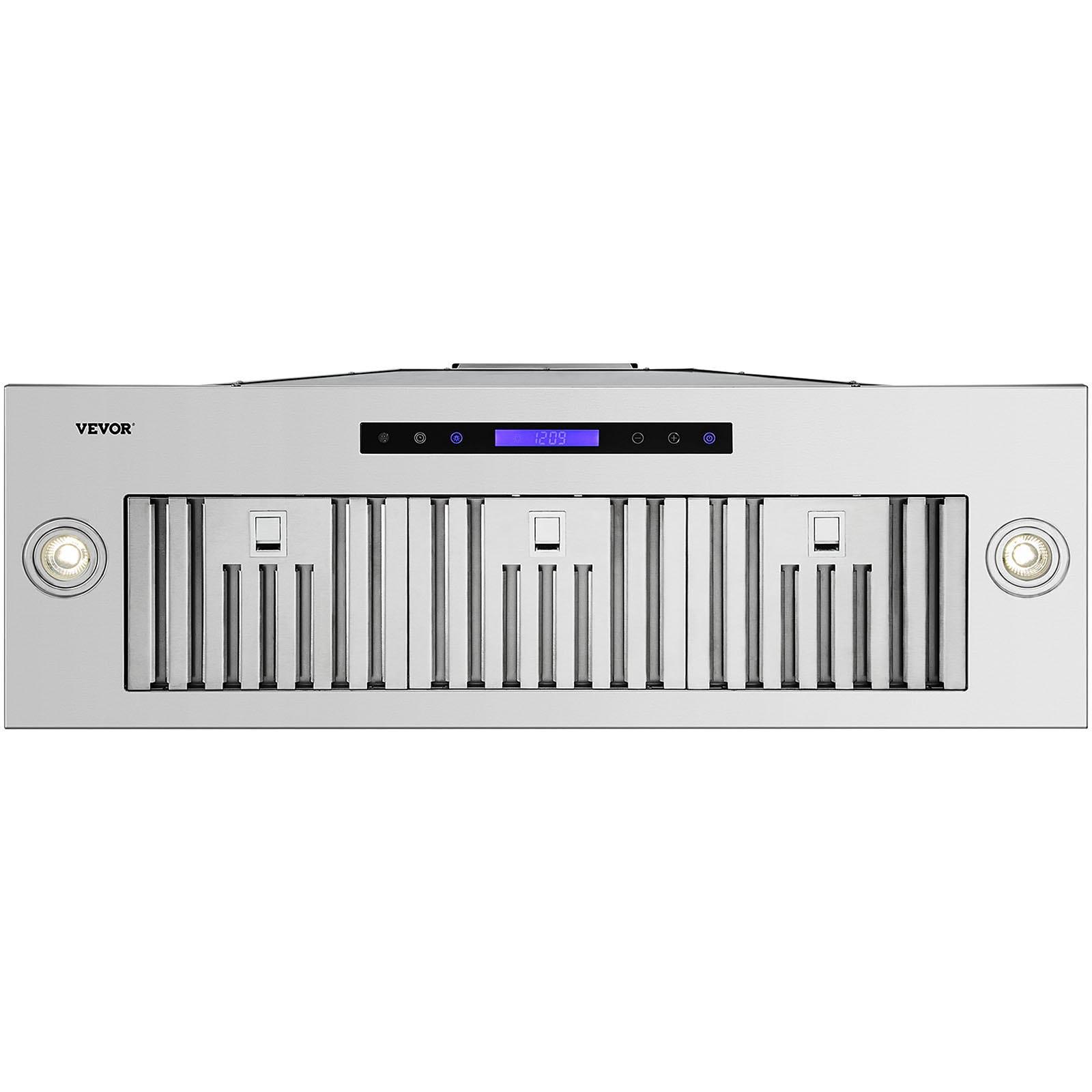 VEVOR 36" 900 CFM 4 Speed Ducted Insert Range Hood with Charcoal Filter and Light