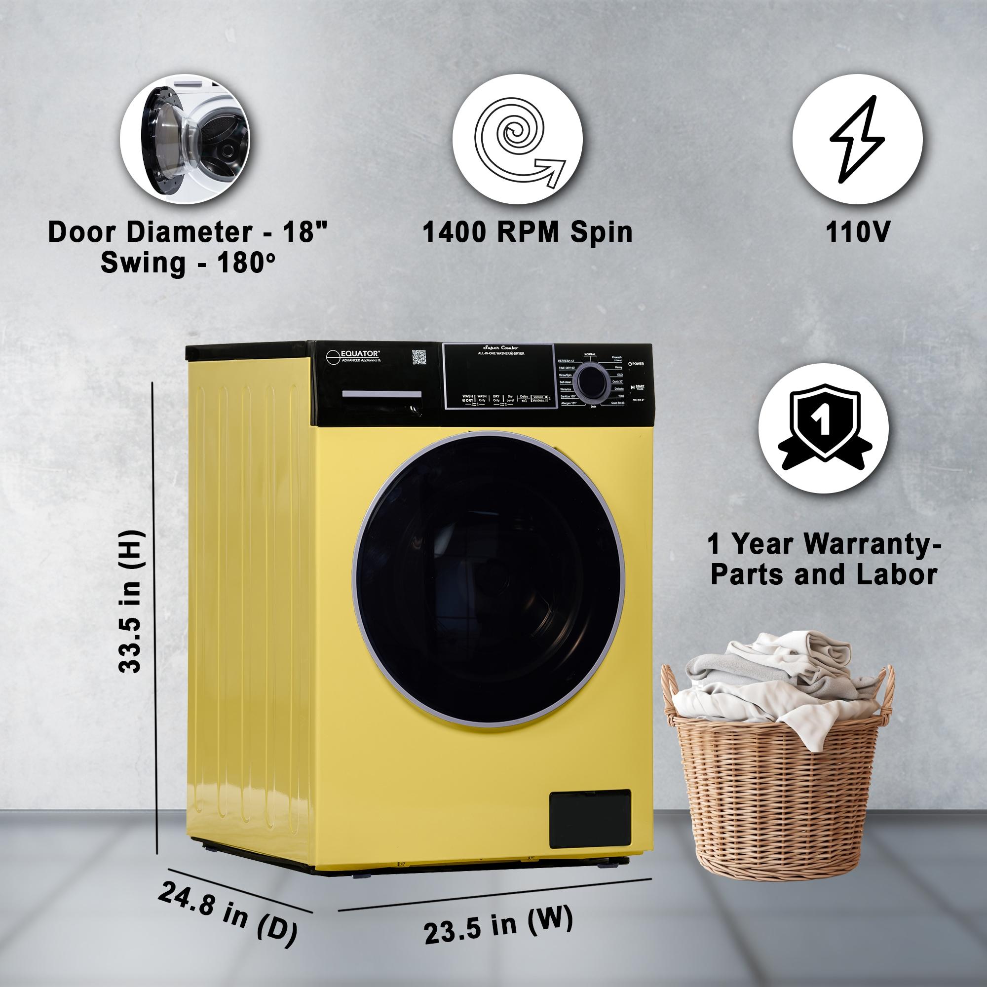 Equator Ver3 Combo Washer Vented/Ventless Dry-1400RPM Color Coded Display Y/B