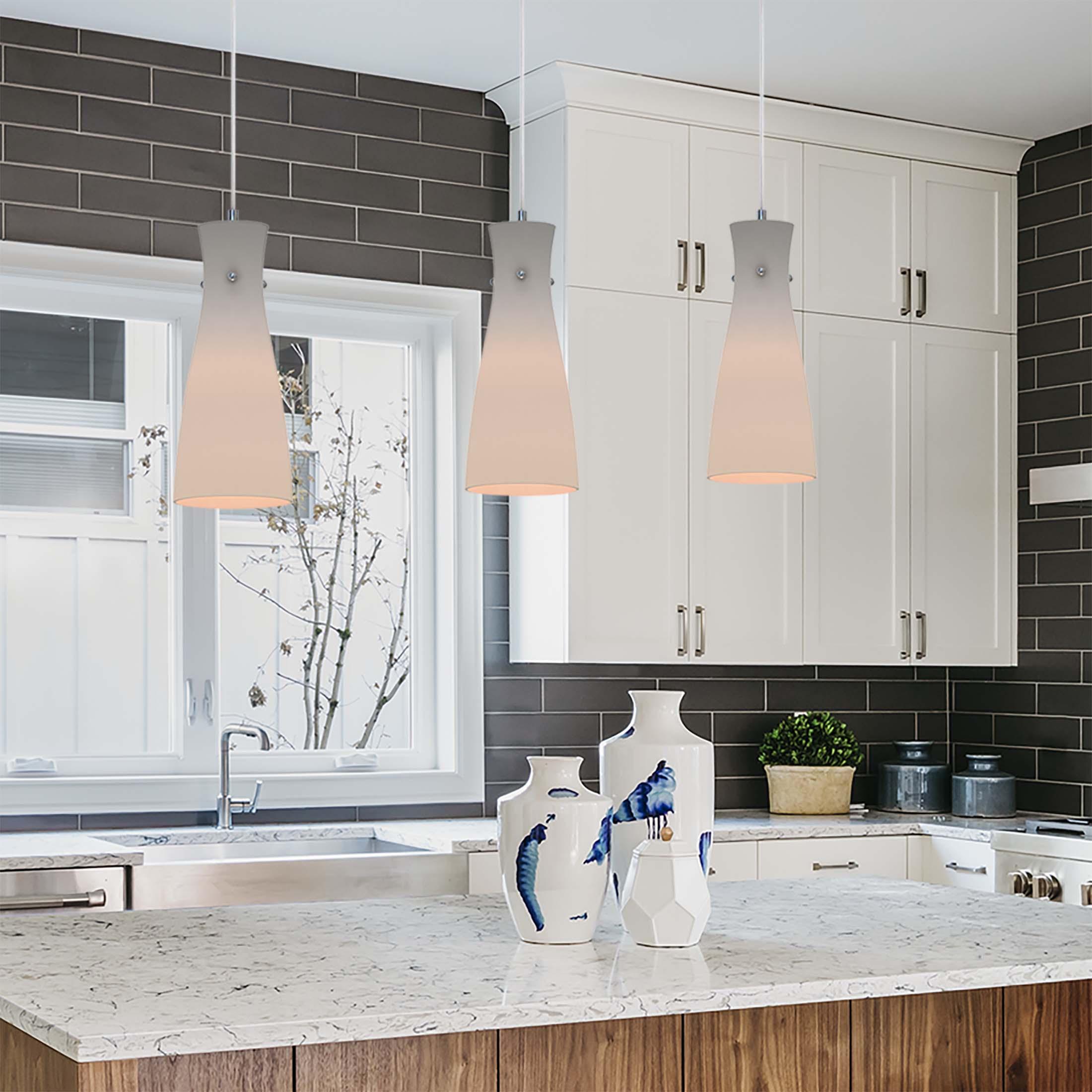 Volume Lighting 1 - Light Brushed Nickel Single Pendant