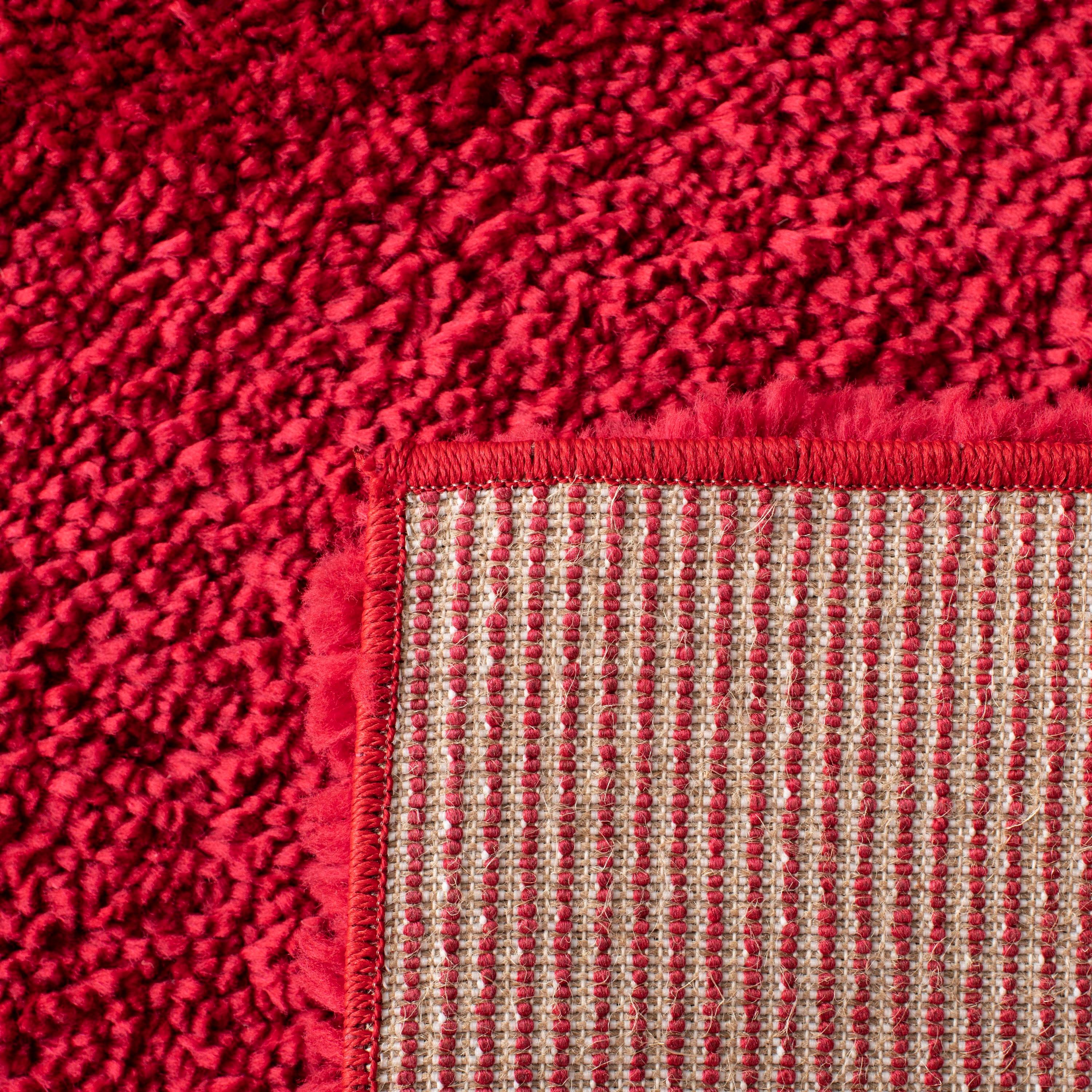 August Shag 900 AUG900 Power Loomed Indoor Area Rug - Red - 6'x9' - Safavieh