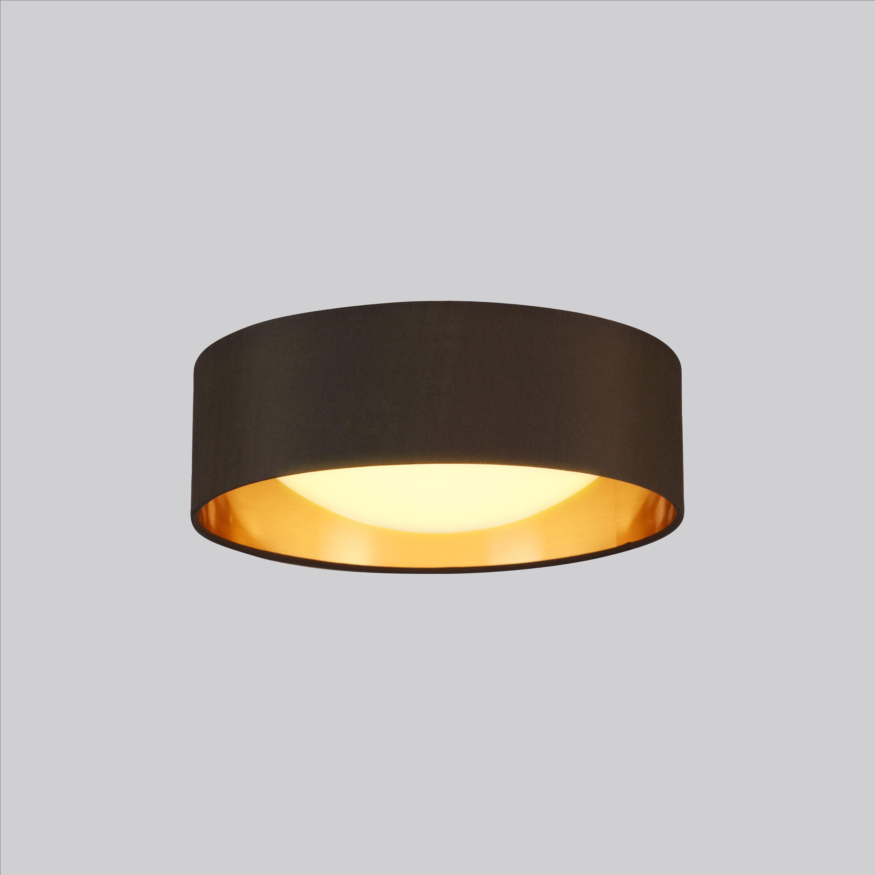 Eglo Lighting Orme 12 Inch Flush Mount Ceiling Light Fixture, Black & Gold