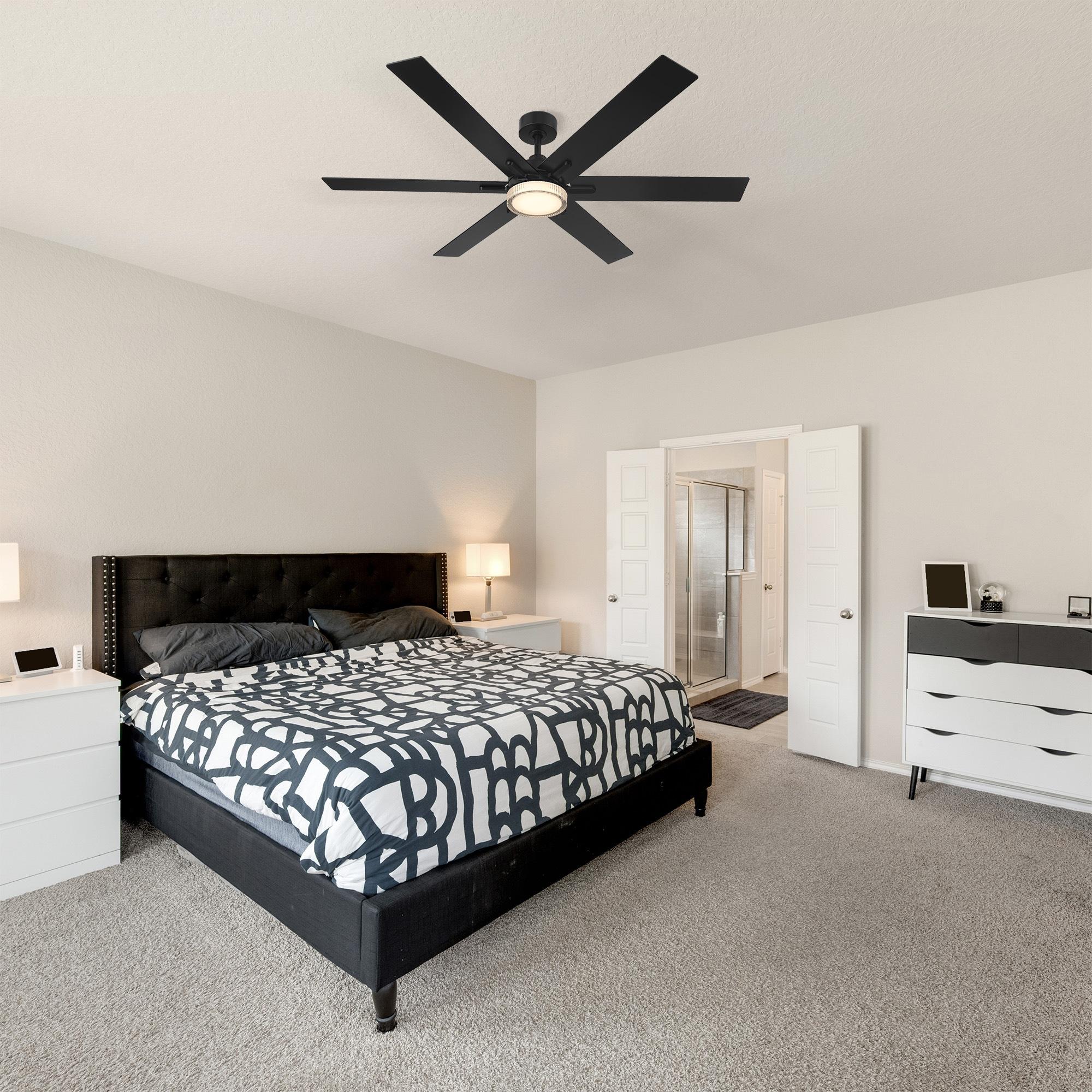 Chillion 60 in. Indoor/Covered Outdoor Matte Black LED Ceiling Fan with 5 CCT and 7 RGB Selections, Remote Included