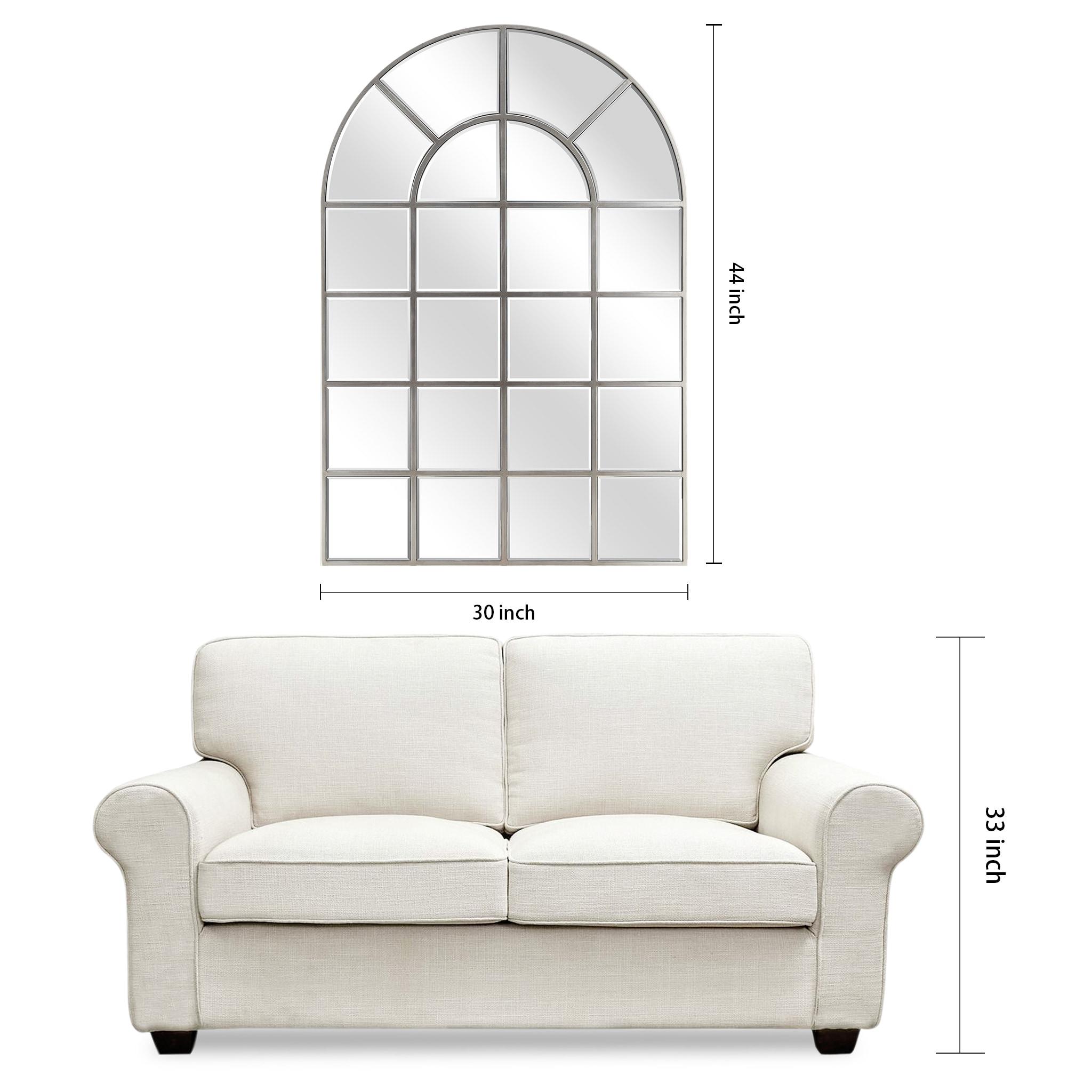 Empire Art Direct  30 x 44 in. MDF Base Covered with Beveled Arch Window Wall Mirror - 0.25 in. Beveled Edge