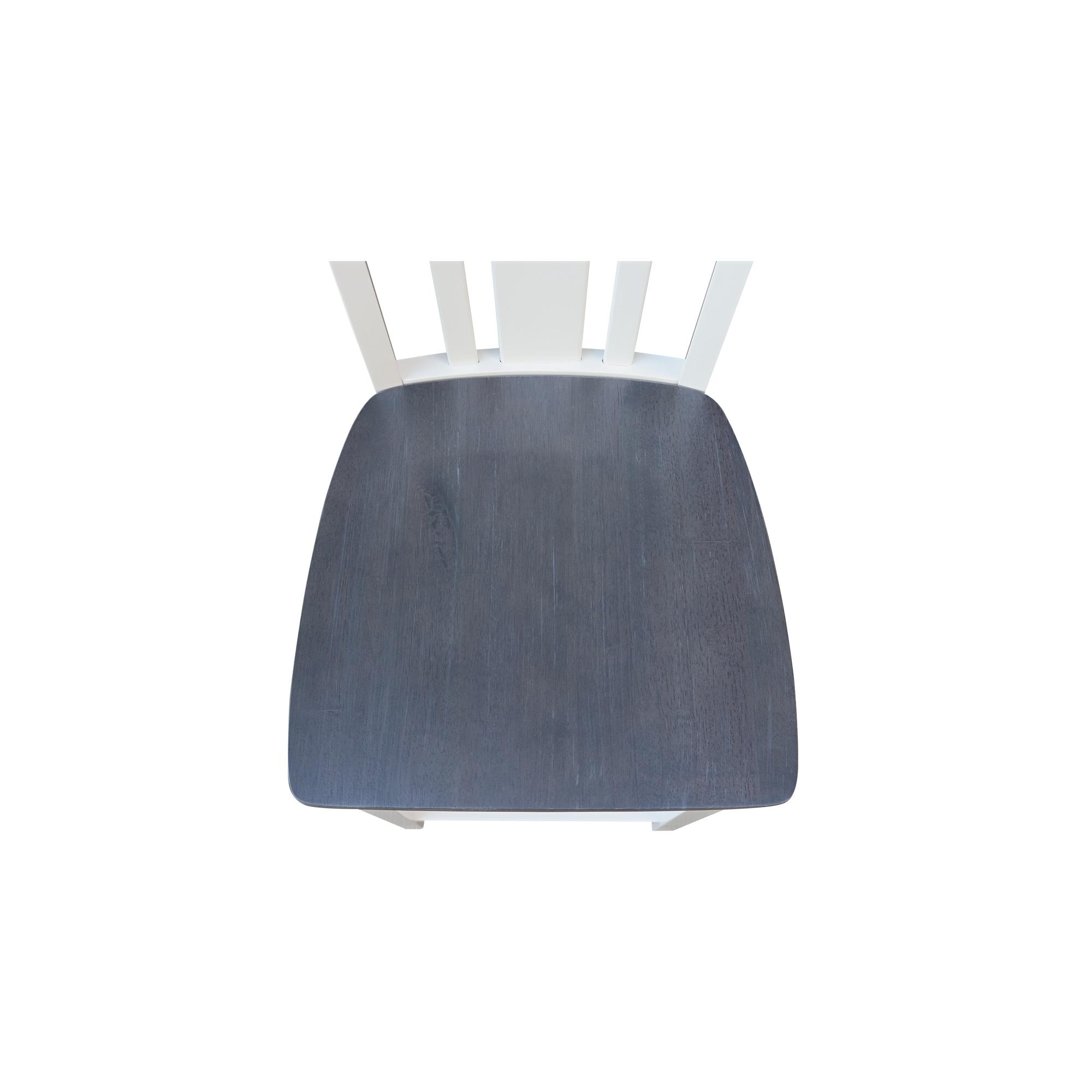 24" San Remo Counter Height Barstool White - International Concepts: Hardwood Frame, Armless Design, Fixed Seat