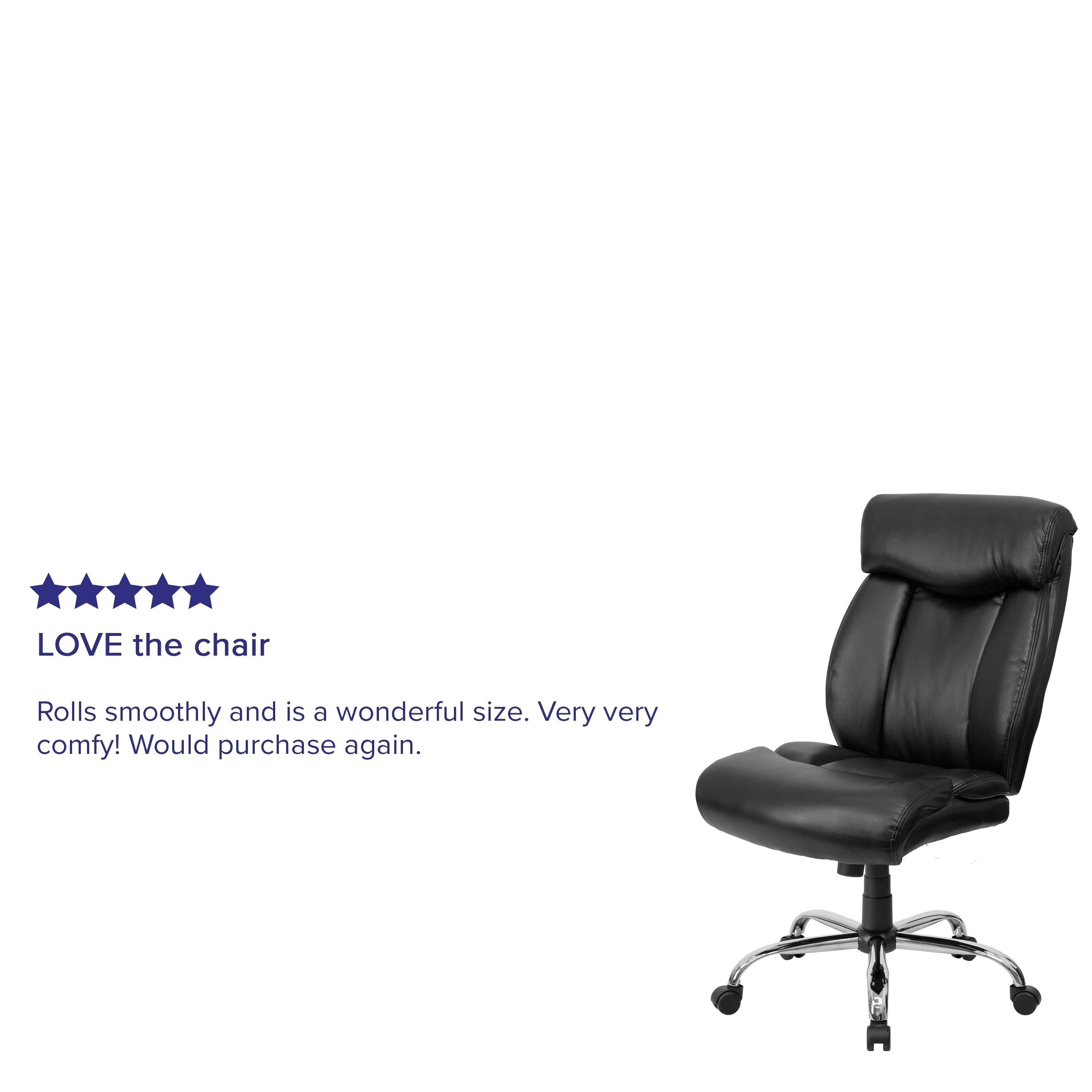 BizChair Big & Tall 400 lb. Rated High Back Black Fabric Executive Ergonomic Office Chair with Full Headrest and Chrome Base