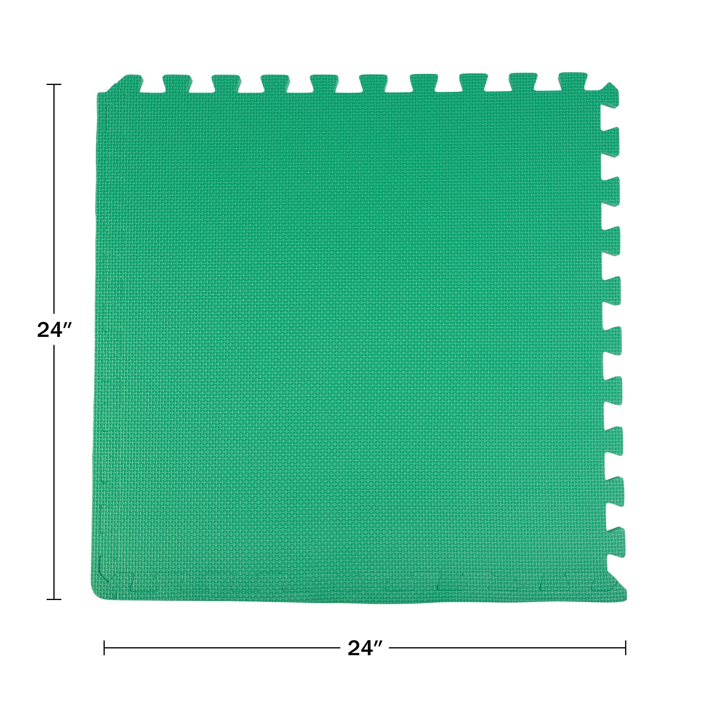 EVA Foam Mat Tiles 12-Pack - 48 SQ FT Interlocking Padding for Playroom or Gym Flooring - Workout Mat or Baby Playmat by Stalwart (Multicolor)