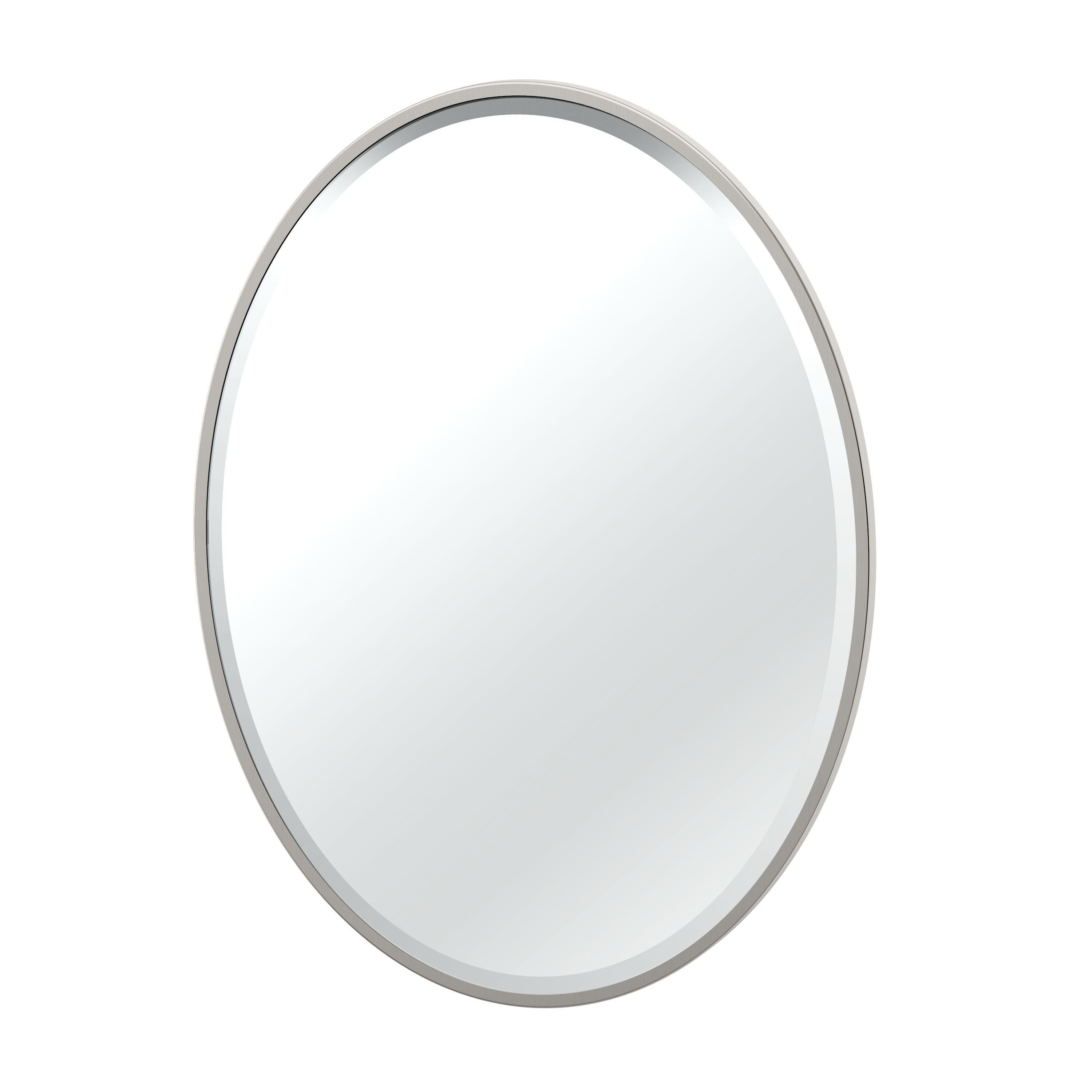 Flush Mount Framed Bathroom Vanity Mirror | Oval Framed Wall Mirror with Beveled Edge | Decorative Wall Mirror for Bathroom, Bedroom, Hallway, Entryway