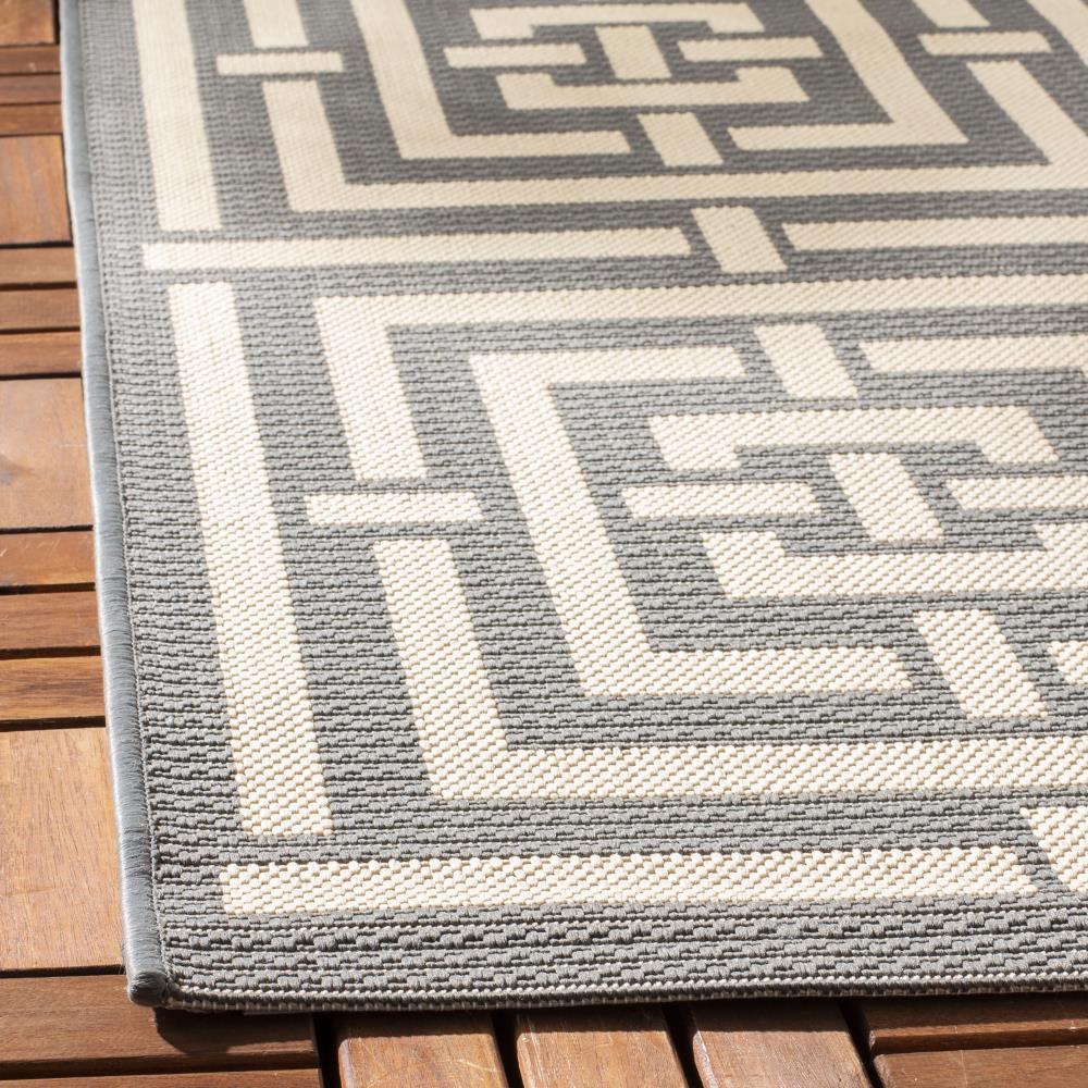 Courtyard CY6937 Power Loomed Indoor and Outdoor Area Rug - Grey/Cream - 9'x12' - Safavieh