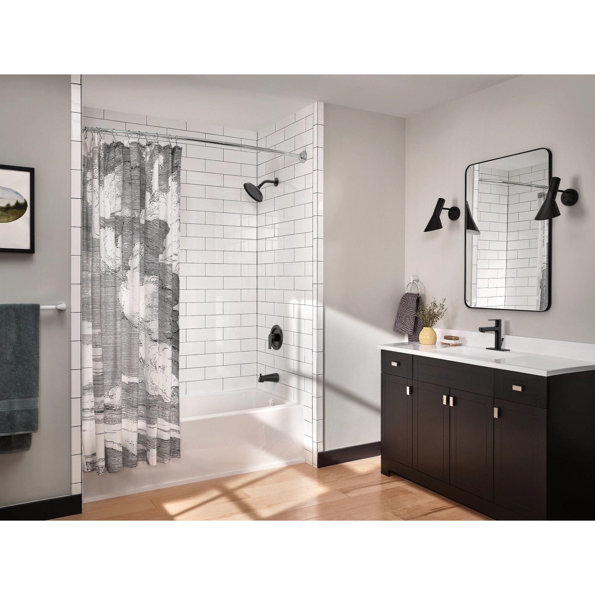 Moen 54-Inch to 72-Inch Adjustable Length Fixed Mount Single Curved Shower Curtain Rod