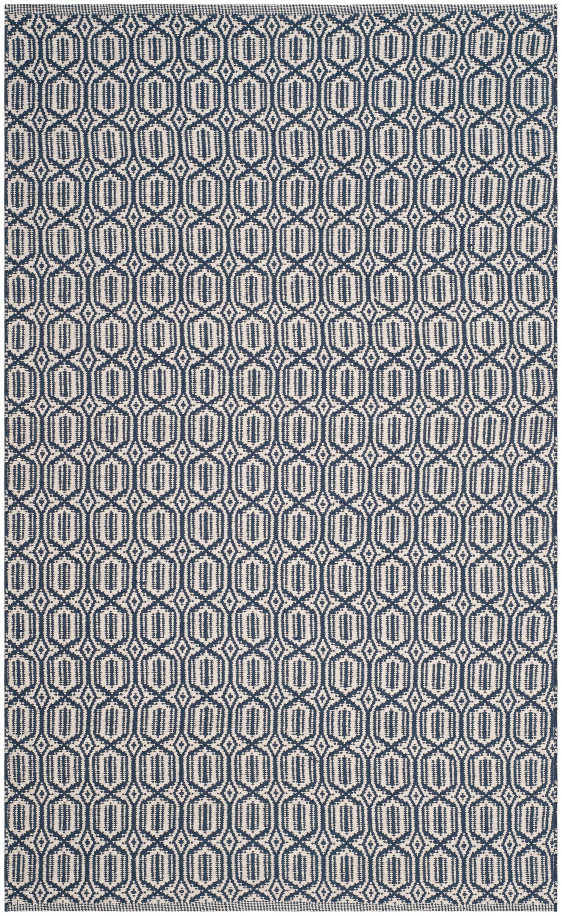Montauk MTK333 Hand Woven Indoor Area Rug - Ivory/Navy - 4'x6' - Safavieh.