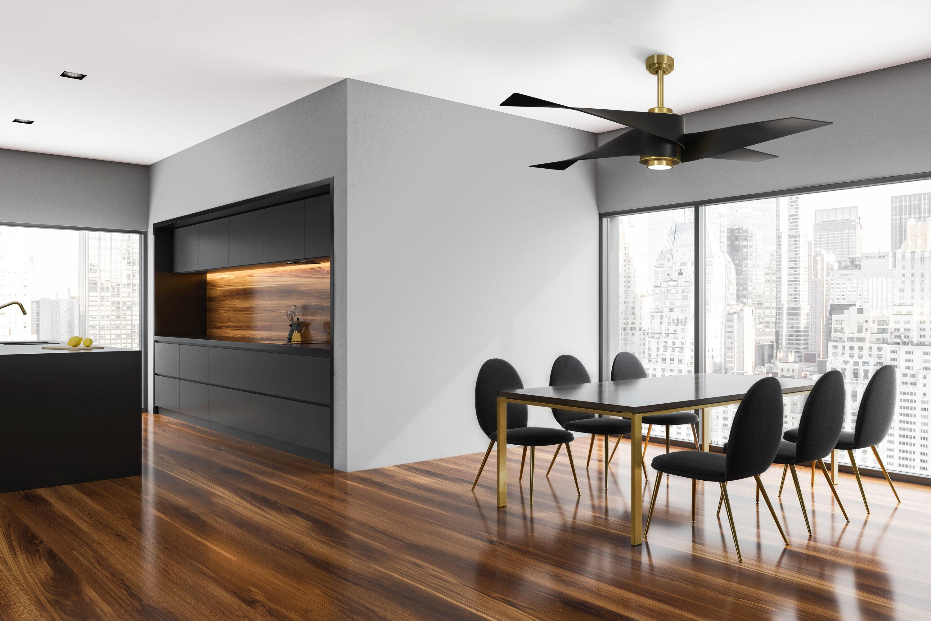 64" Minka Aire Modern Indoor Ceiling Fan with LED Light Remote Control Soft Brass Matte Black for Living Room Kitchen Bedroom Home