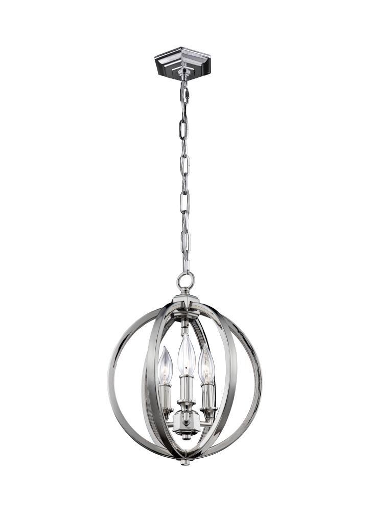 Generation Lighting Corinne 11 1/4" Nickel and Crystal Orb Pendant