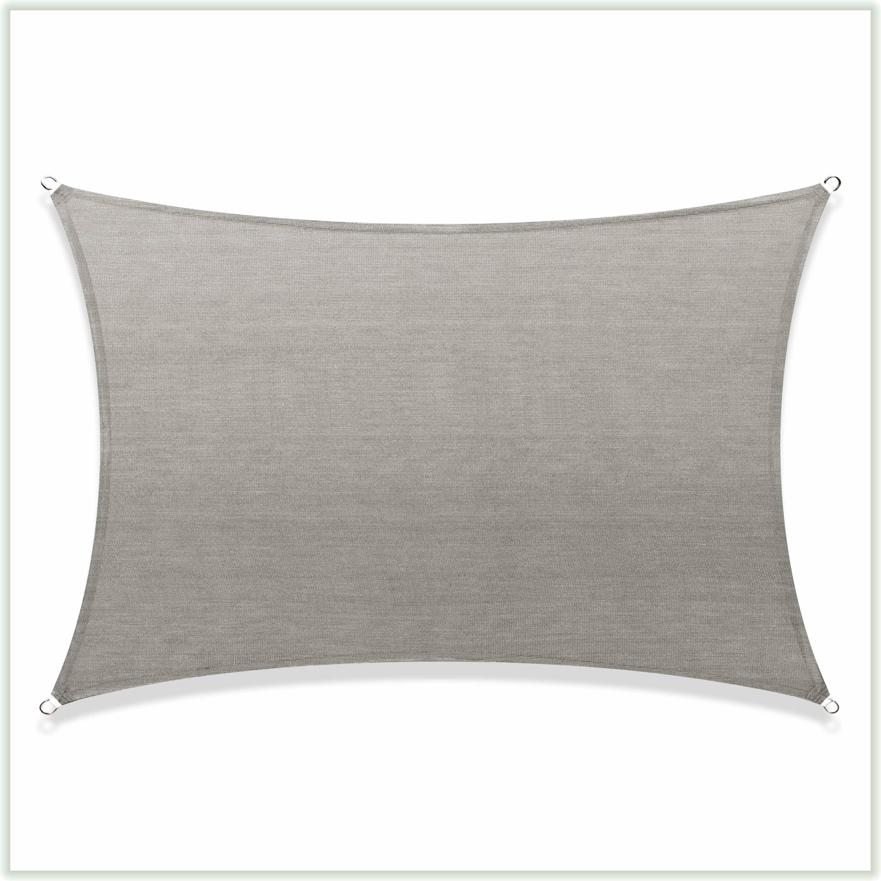 ColourTree 16' x 20' Grey Rectangle - CTAPR1620 Sun Shade Sail Canopy Mesh Fabric UV Block UPF50 - Commercial Heavy Duty - 190 GSM - 3 Years Warranty